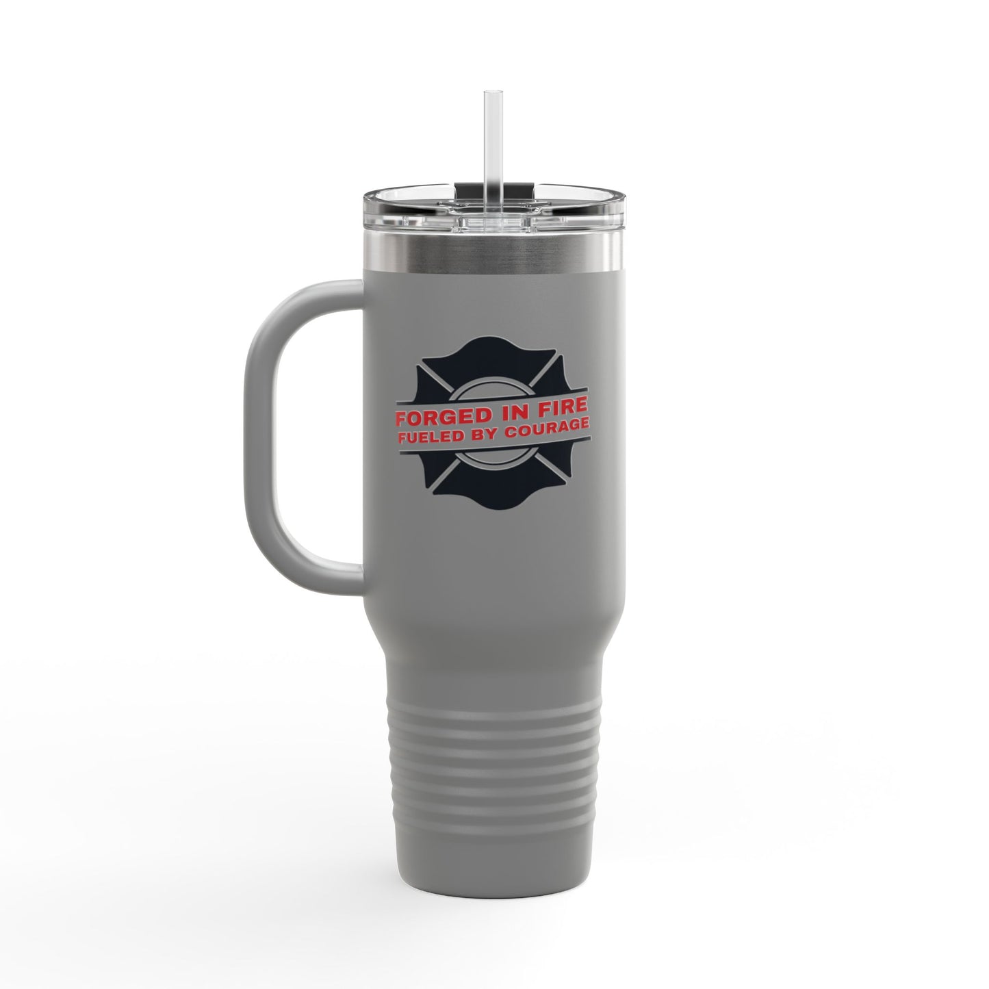 Firefighter Insulated Travel Mug, 40oz – Forged in fire, fueled by courage