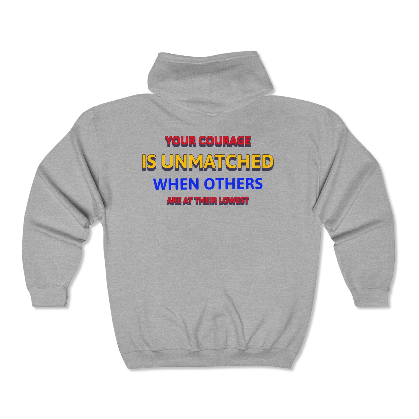 EMS Unisex Full Zip Hooded Sweatshirt – Your courage is unmatched when others are at their lowest