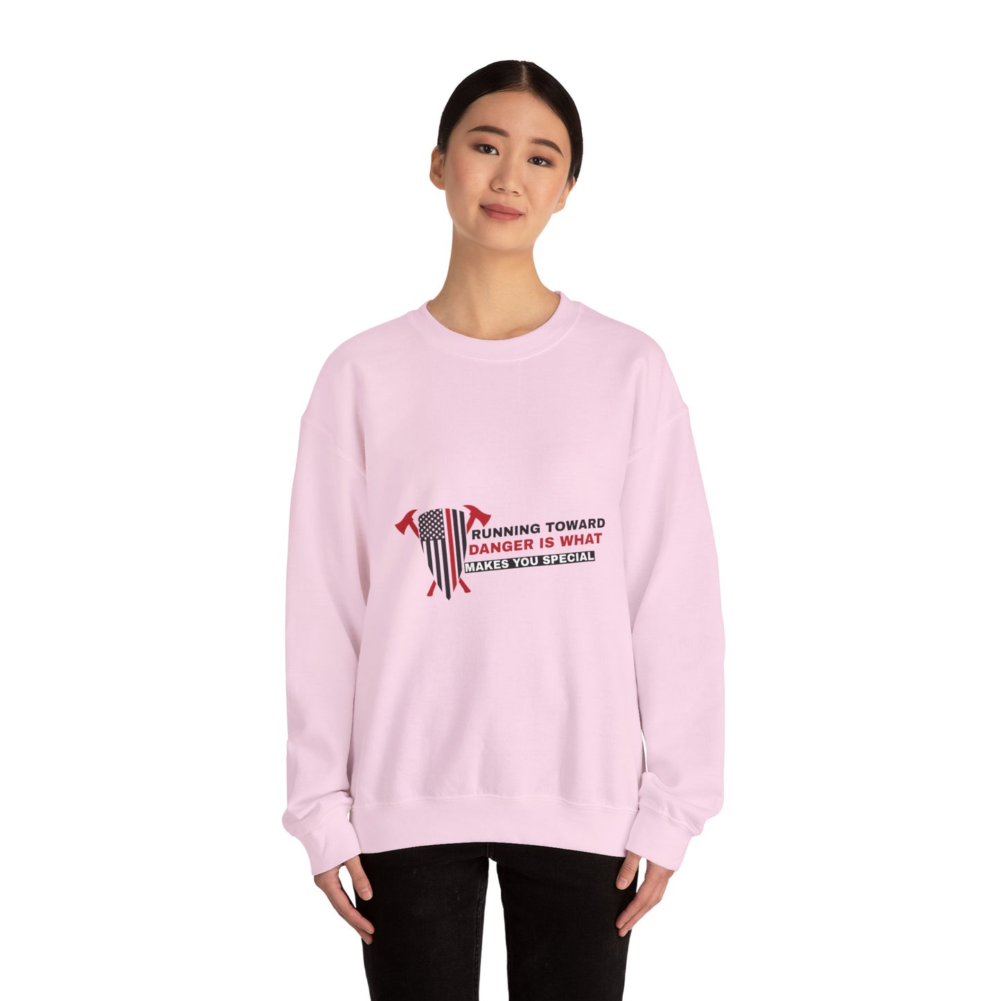 Firefighter Unisex Heavy Blend Crewneck Sweatshirt – Running toward danger is what makes you special