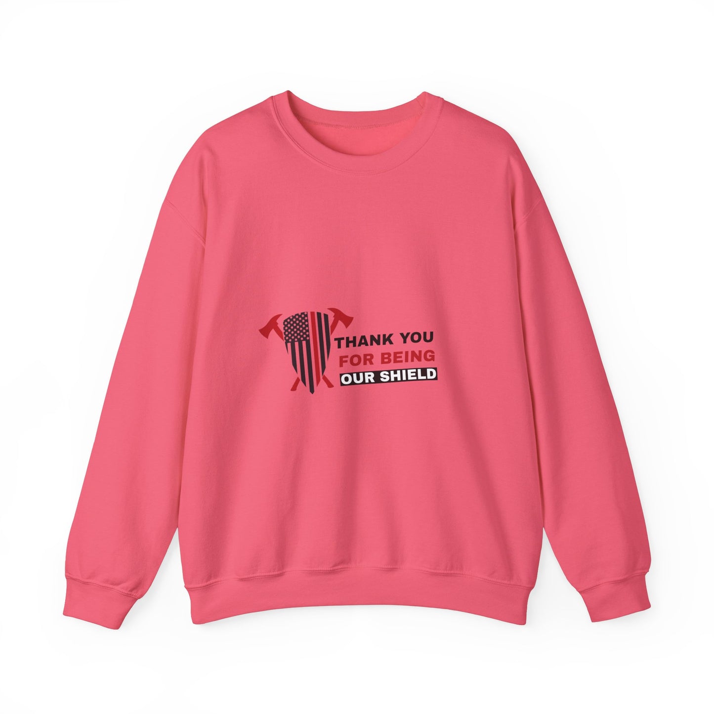 Firefighter Unisex Heavy Blend Crewneck Sweatshirt – Thank you for being our shield