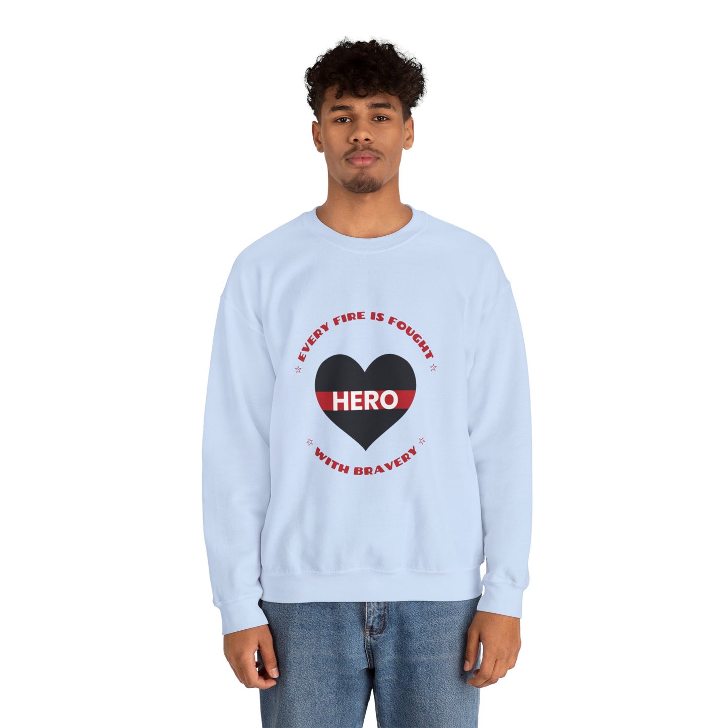 Firefighter Unisex Heavy Blend Crewneck Sweatshirt – Every fire is fought with bravery