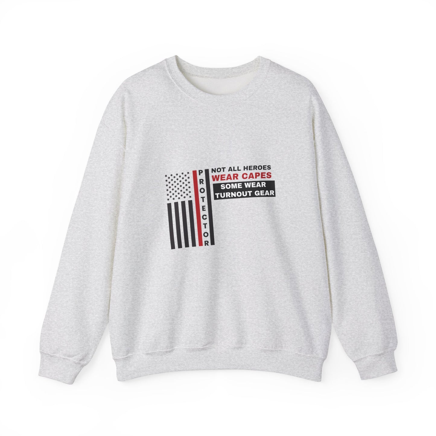 Firefighter Unisex Heavy Blend Crewneck Sweatshirt – Not all heroes wear capes—some wear turnout gear