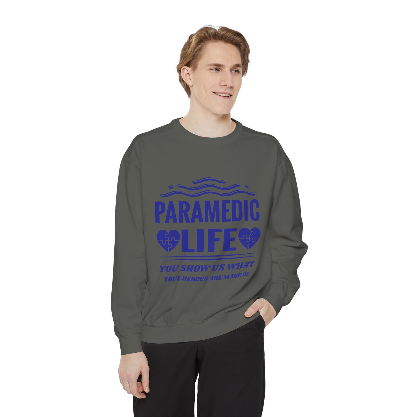 EMS Unisex Garment-Dyed Sweatshirt –You show us what true heroes are made of