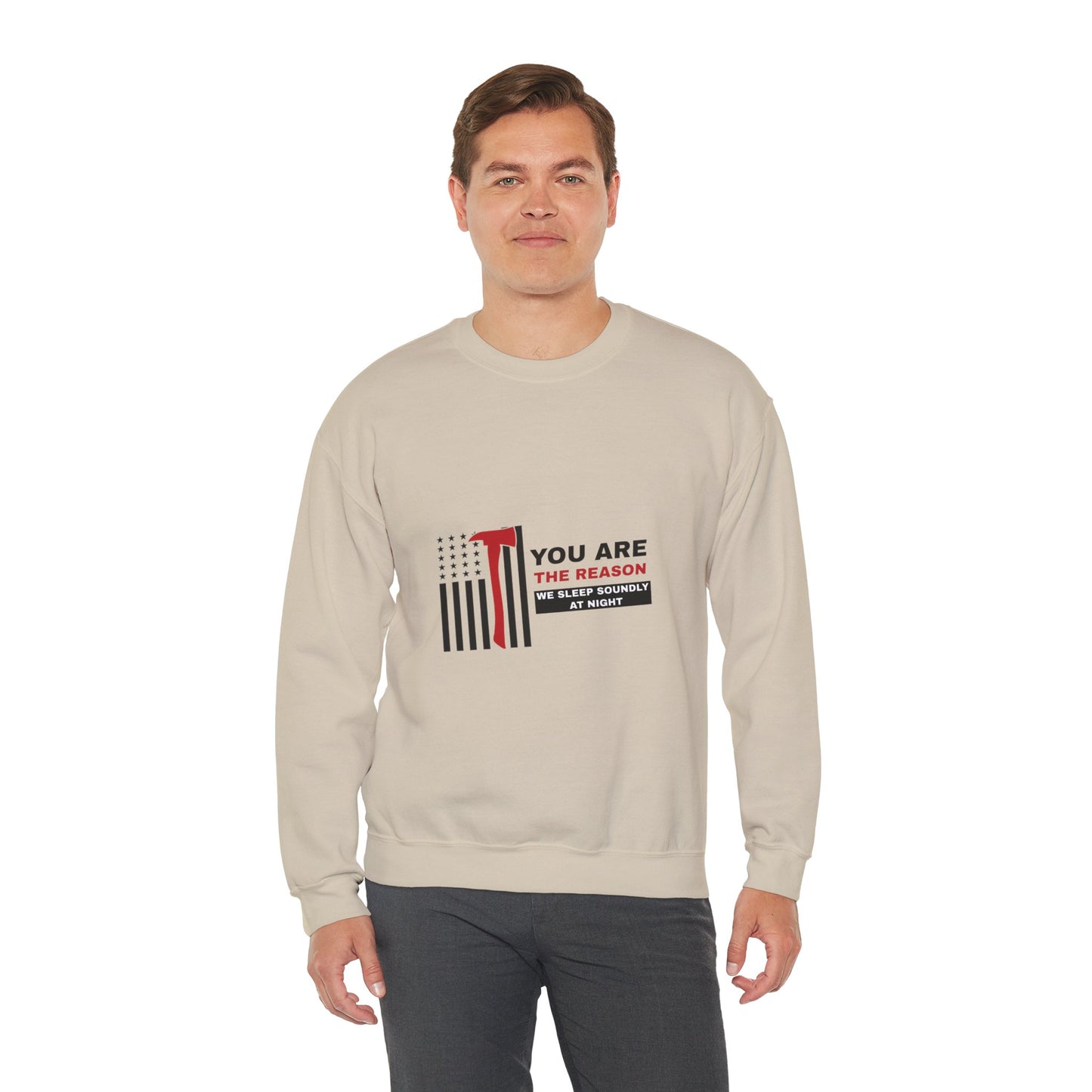 Firefighter Unisex Heavy Blend Crewneck Sweatshirt – You are the reason we sleep soundly at night