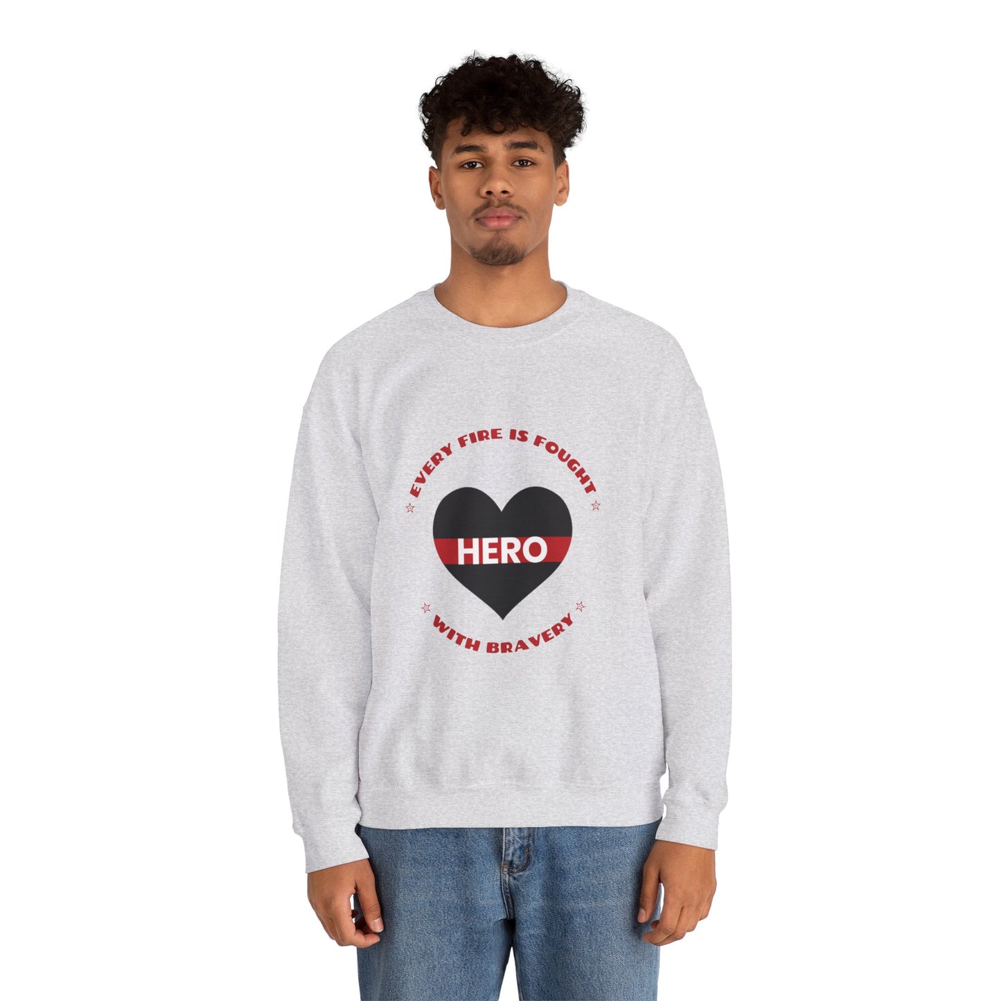 Firefighter Unisex Heavy Blend Crewneck Sweatshirt – Every fire is fought with bravery