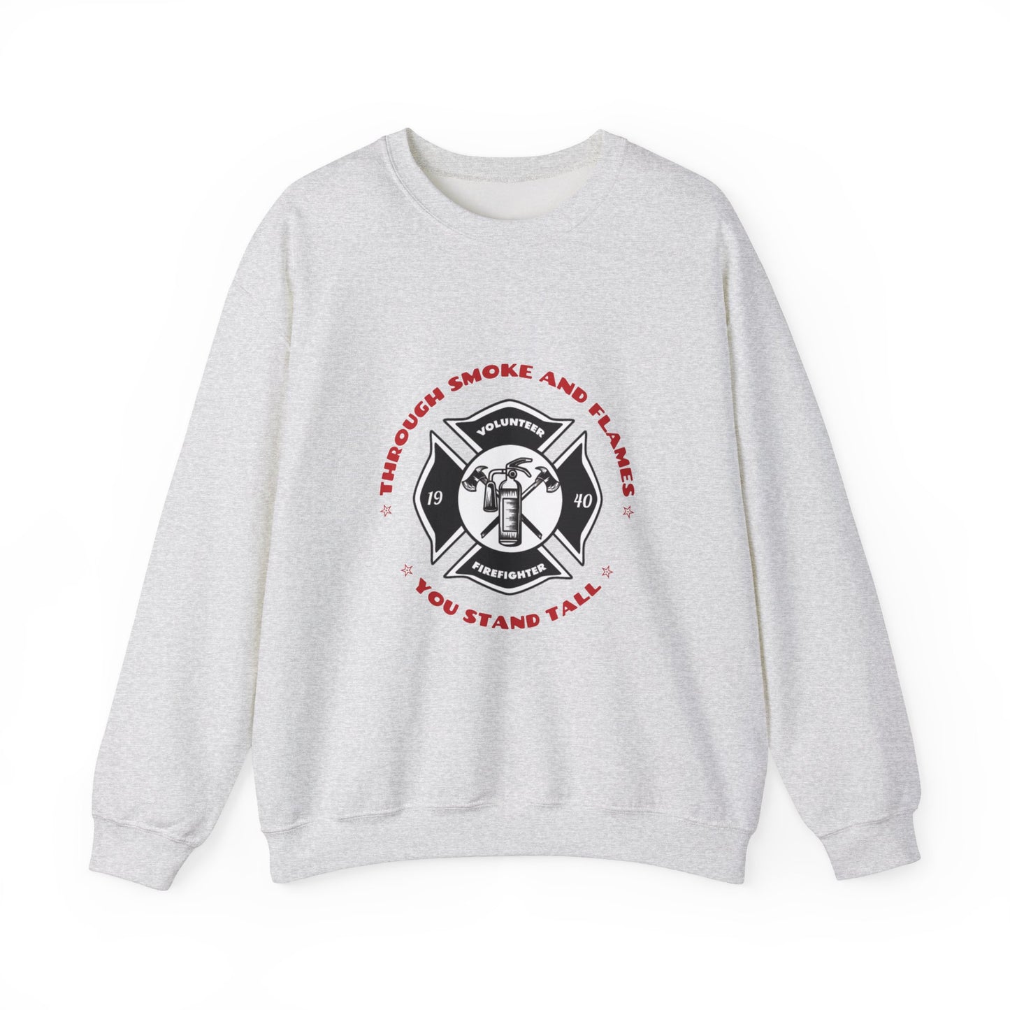 Firefighter Unisex Heavy Blend Crewneck Sweatshirt – Through smoke and flames, you stand tall