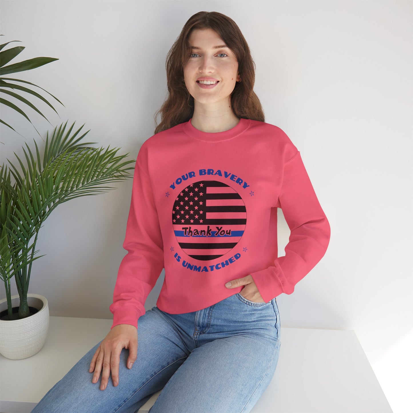 Police Unisex Heavy Blend Crewneck Sweatshirt – Your bravery is unmatched