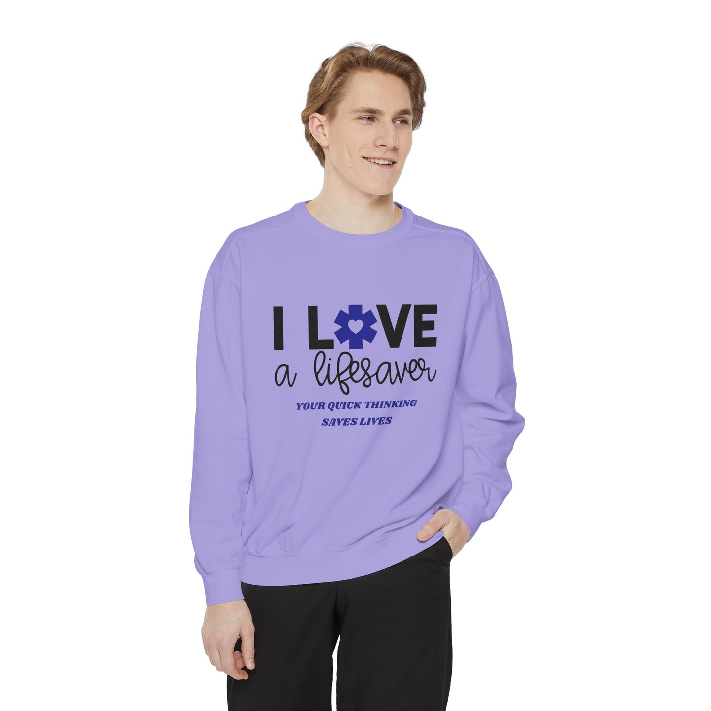 EMS Unisex Garment-Dyed Sweatshirt –Your quick thinking saves lives
