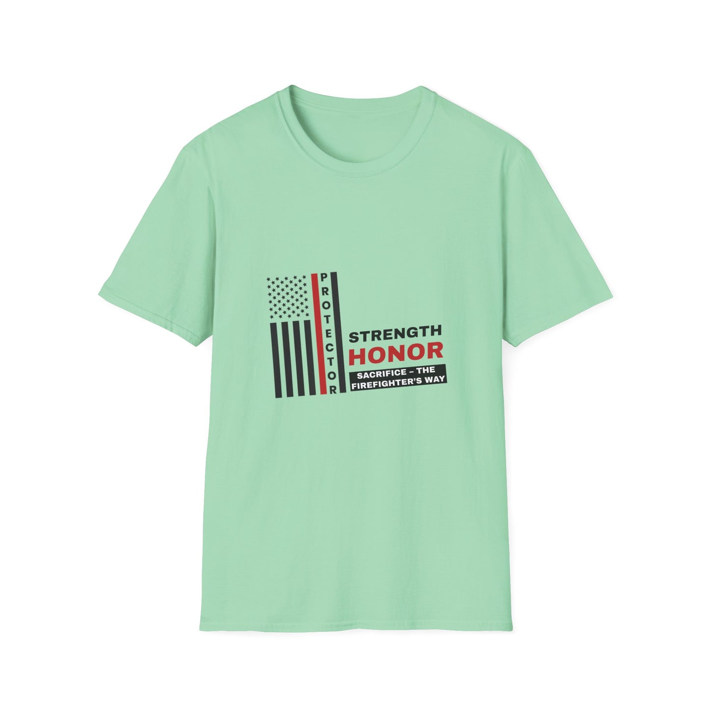 Firefighter Softstyle T-Shirt – Strength, honor, sacrifice – the firefighter’s way