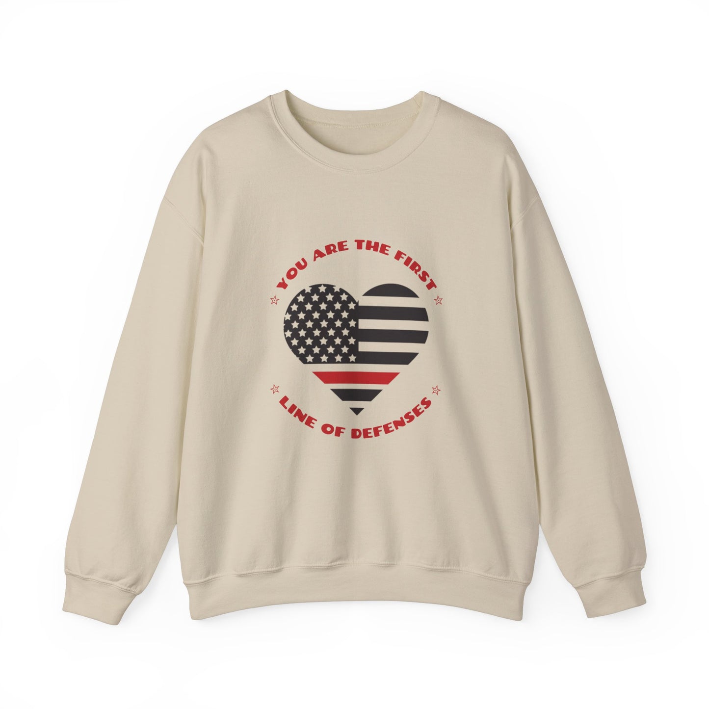 Firefighter Unisex Heavy Blend Crewneck Sweatshirt – You are the first line of defenses