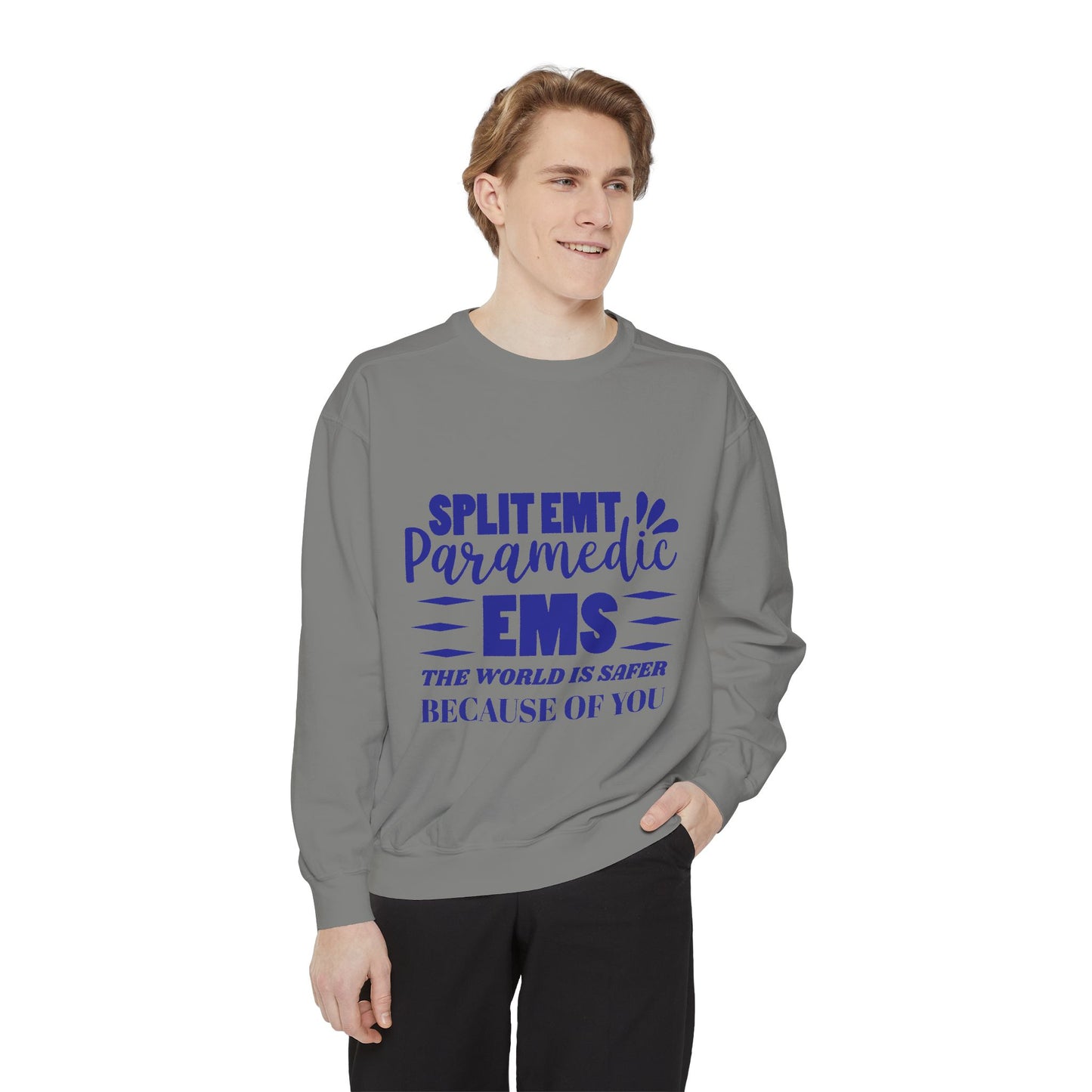 EMS Unisex Garment-Dyed Sweatshirt –The world is safer because of you