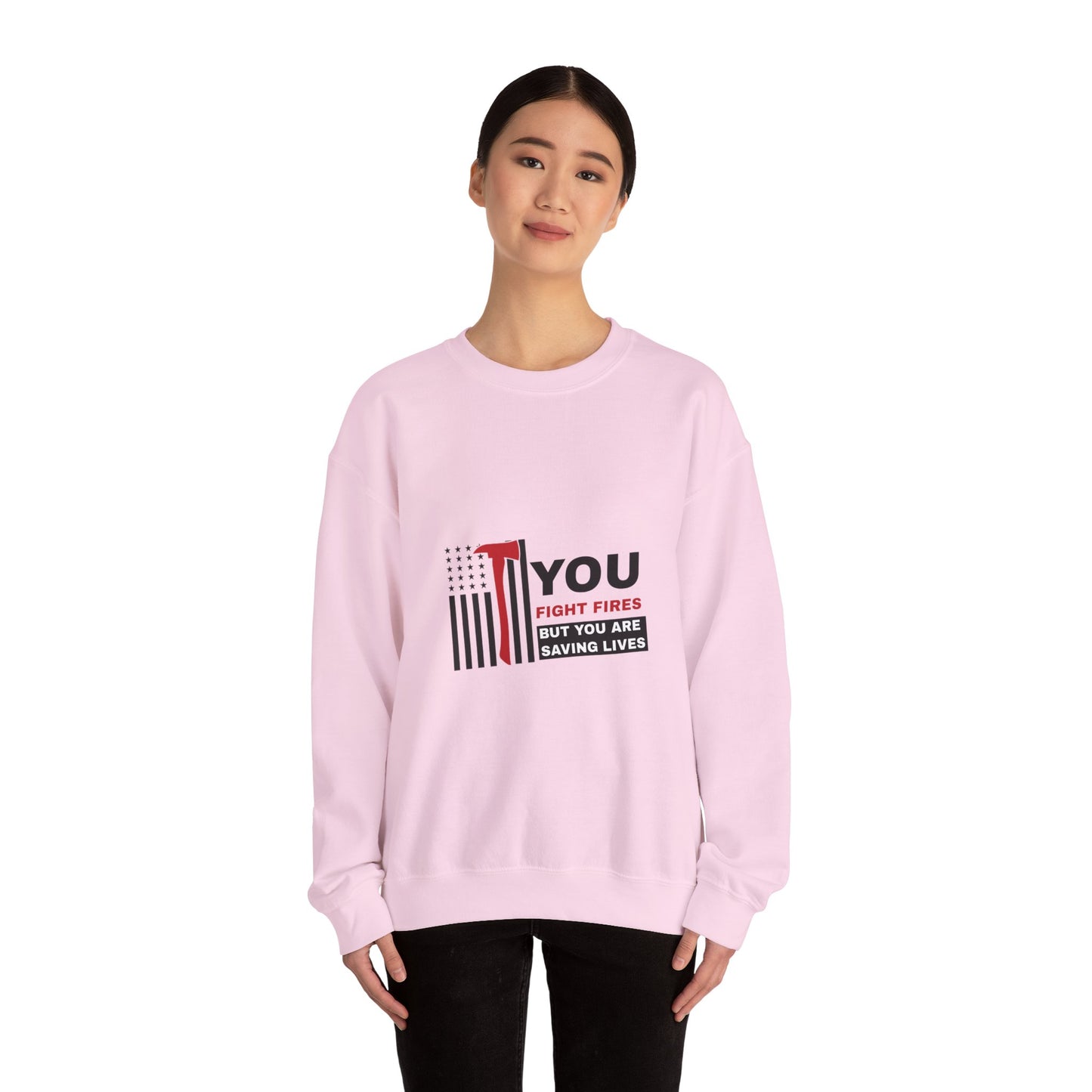 Firefighter Unisex Heavy Blend Crewneck Sweatshirt – You fight fires, but you are saving lives