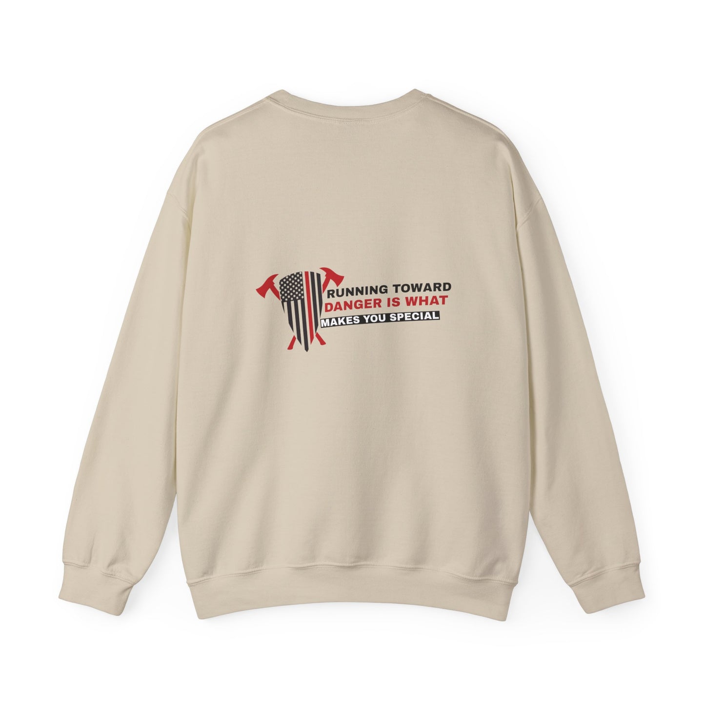 Firefighter Unisex Heavy Blend Crewneck Sweatshirt – Running toward danger is what makes you special
