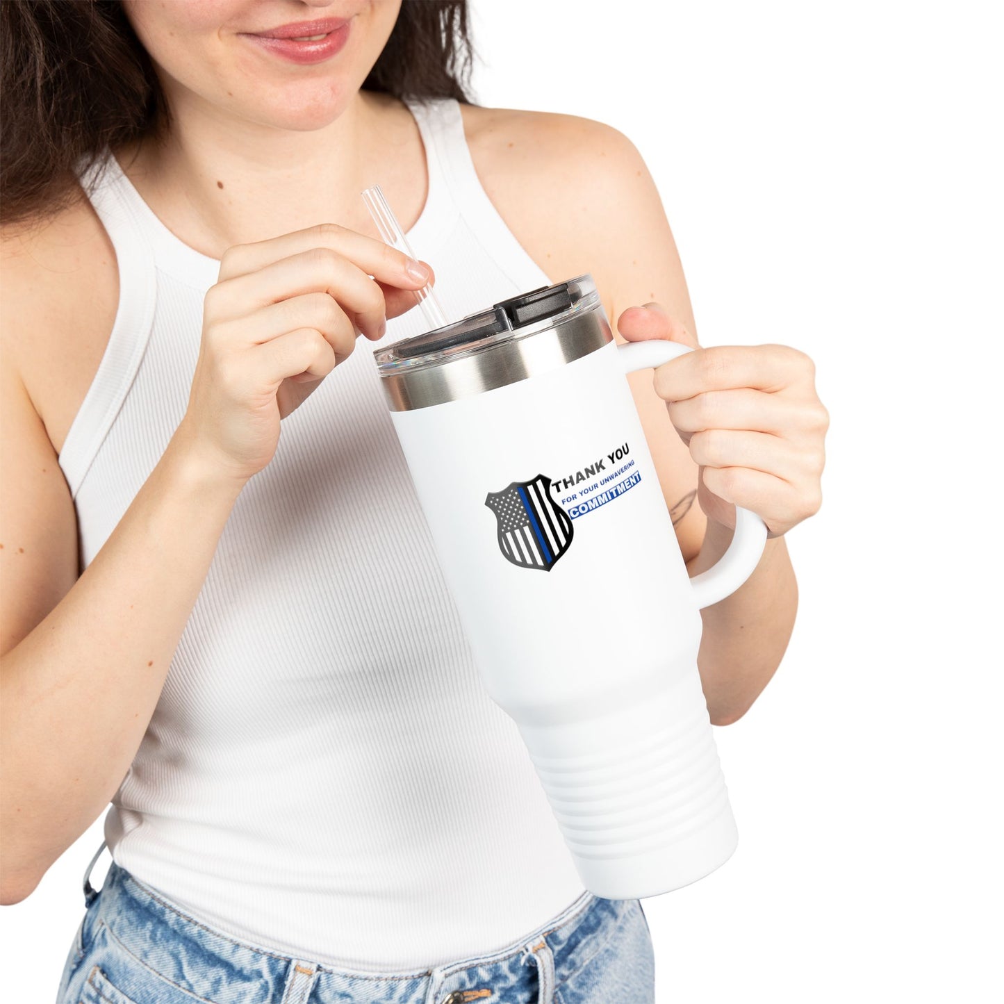 Police Insulated Travel Mug, 40oz – Thank you for your unwavering commitment