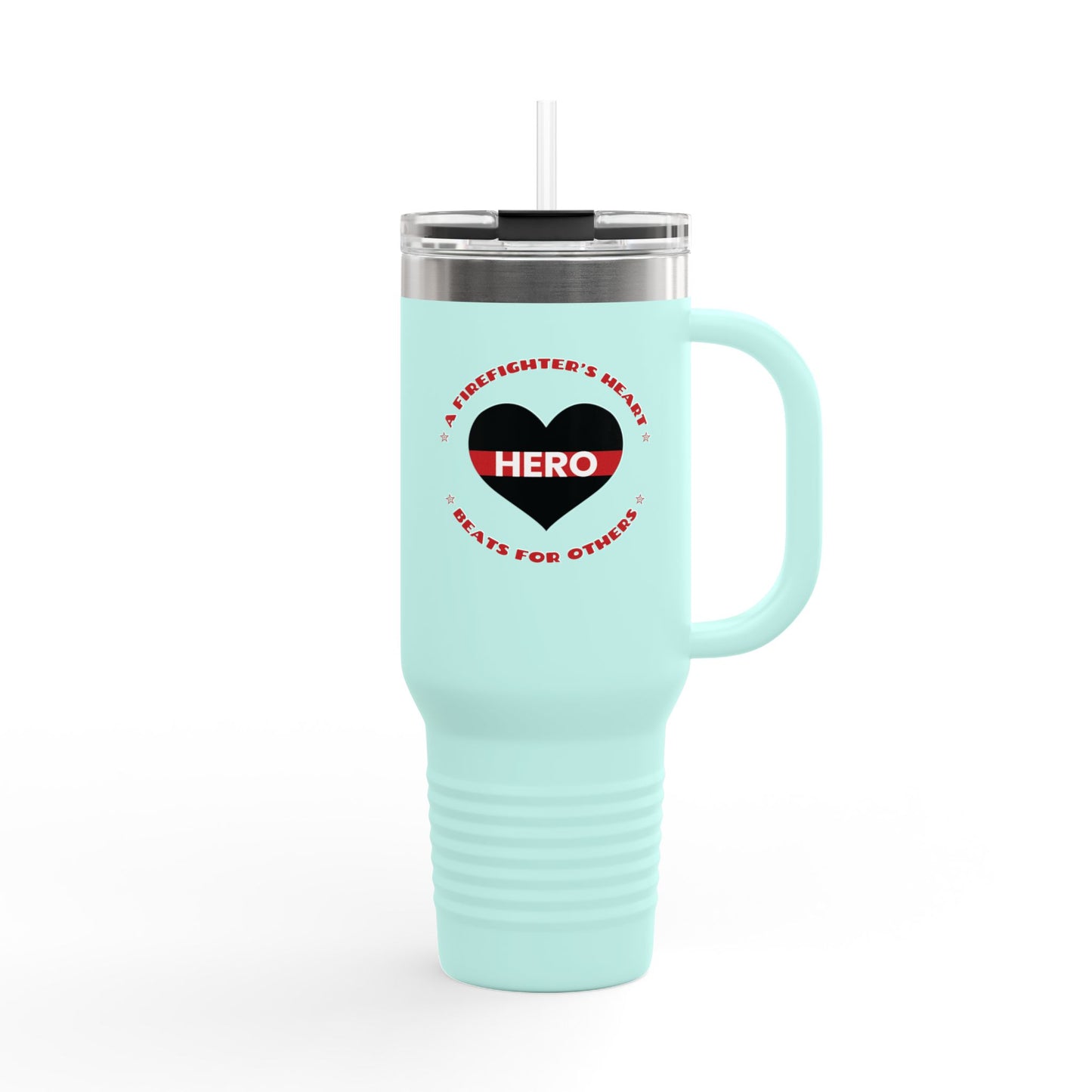 Firefighter Insulated Travel Mug, 40oz – A firefighter’s heart beats for others