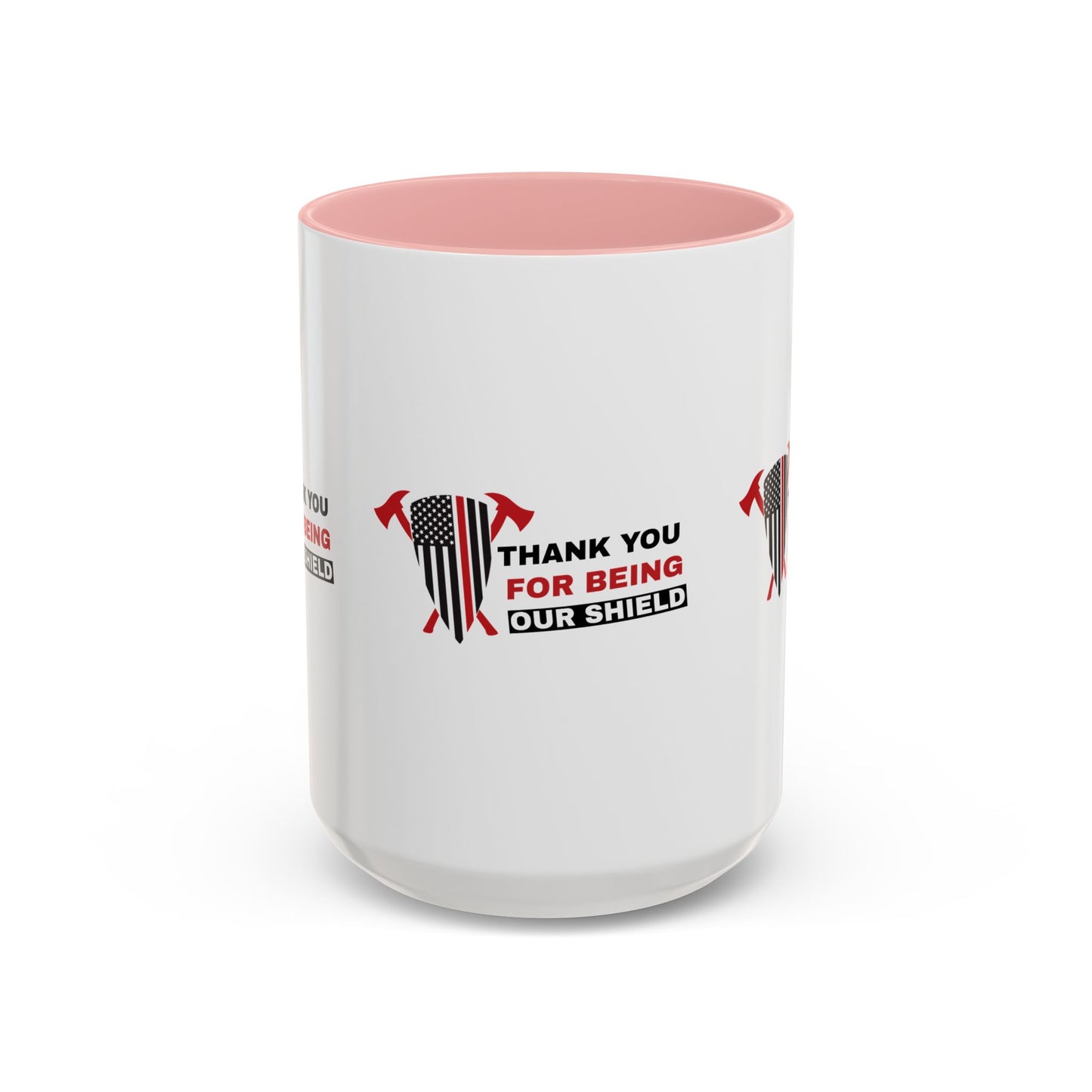 Firefighter Accent Coffee Mug – Thank you for being our shield