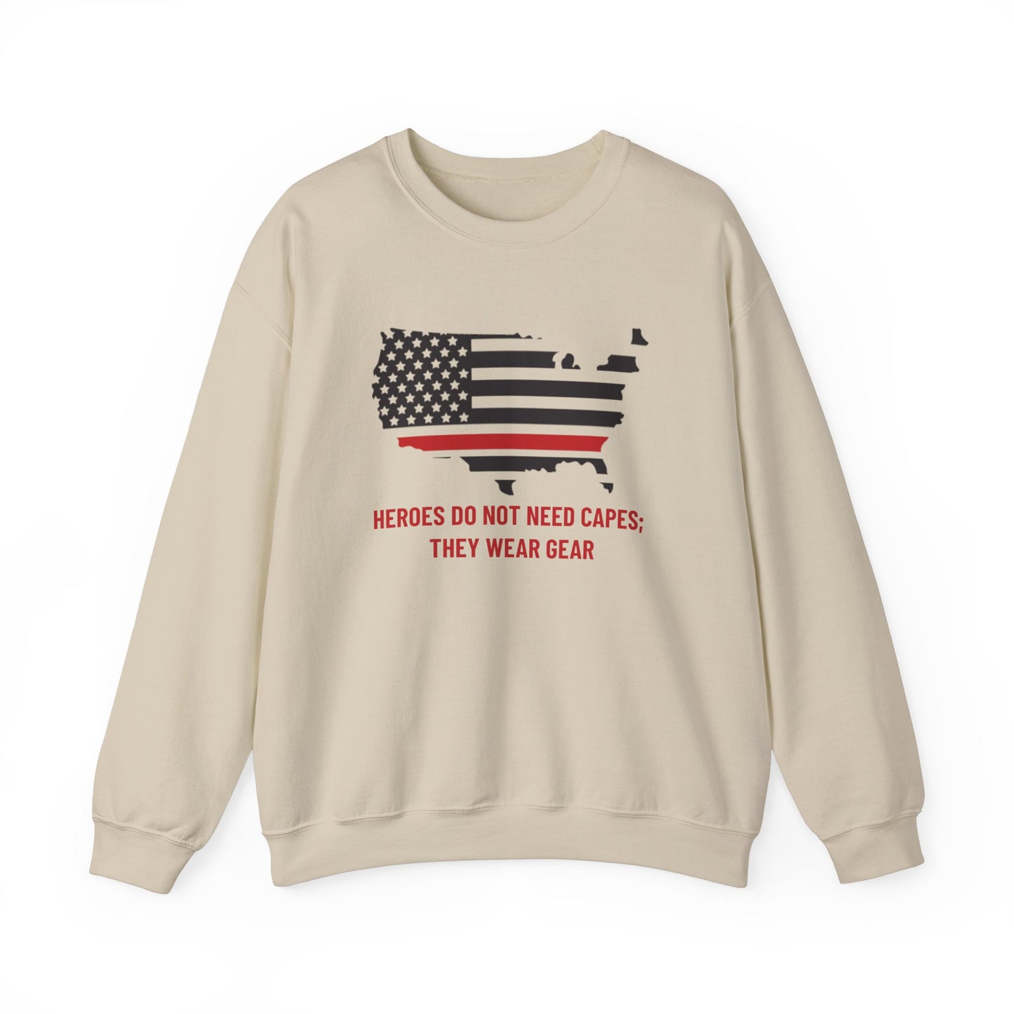 Firefighter Unisex Heavy Blend Crewneck Sweatshirt – Heroes do not need capes; they wear gear