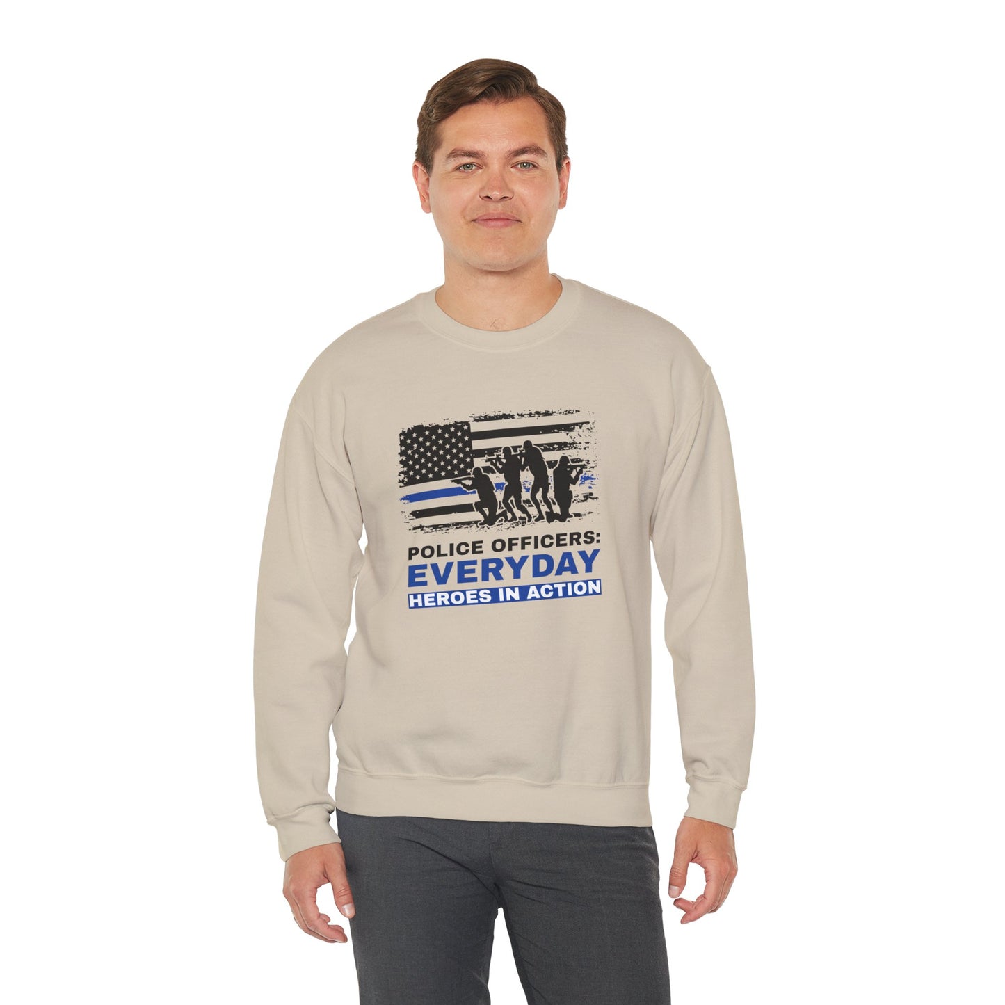 Police Unisex Heavy Blend Crewneck Sweatshirt – Police officers: everyday heroes in action