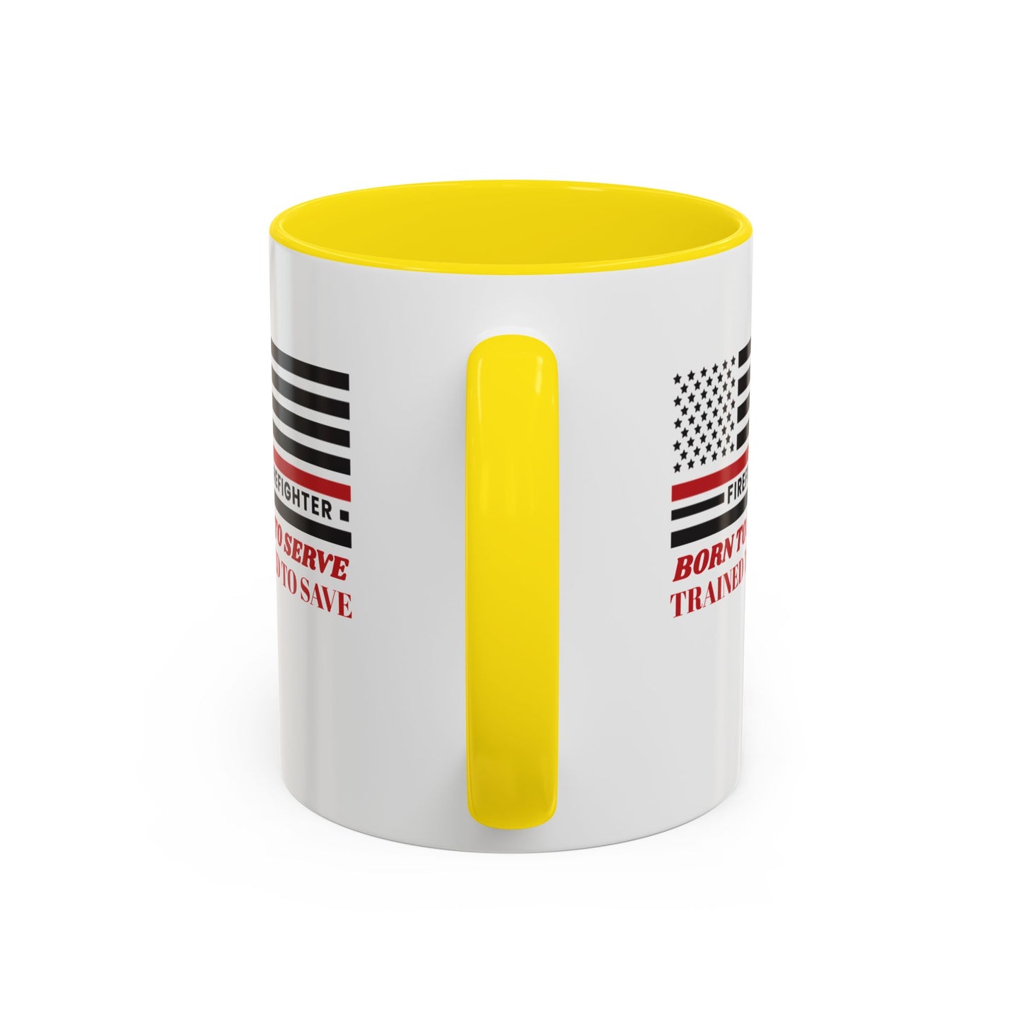 Firefighter Accent Coffee Mug – Born to serve, trained to save