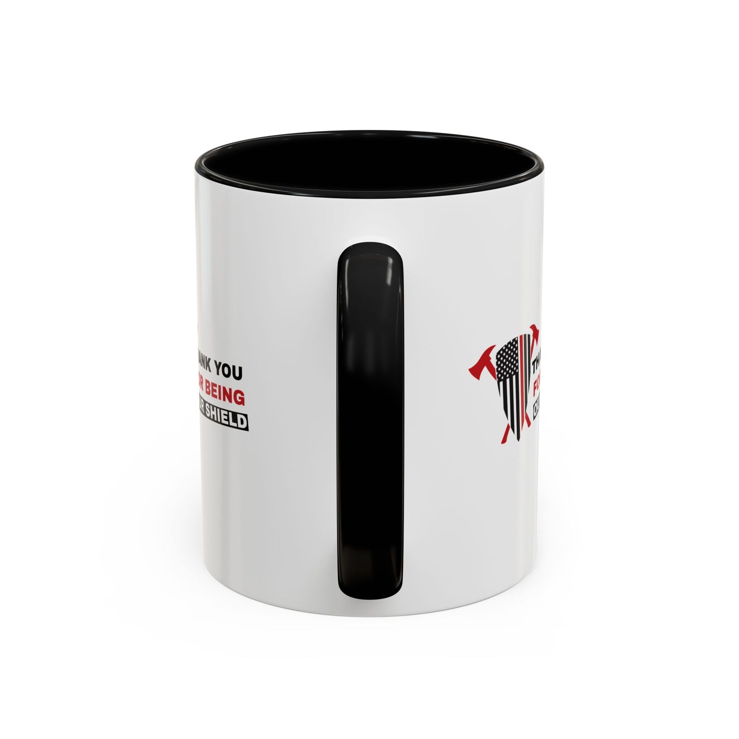 Firefighter Accent Coffee Mug – Thank you for being our shield