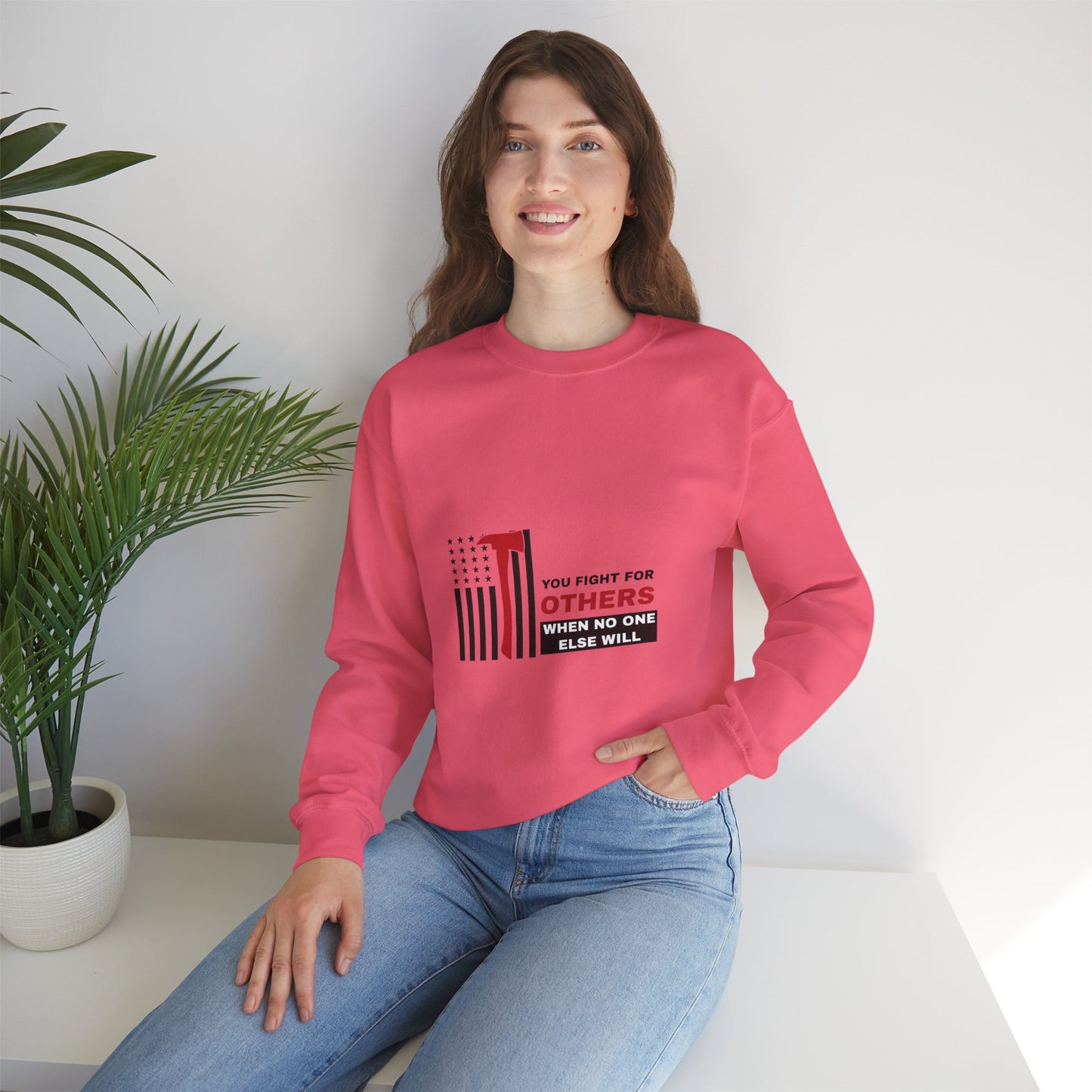 Firefighter Unisex Heavy Blend Crewneck Sweatshirt – You fight for others when no one else will