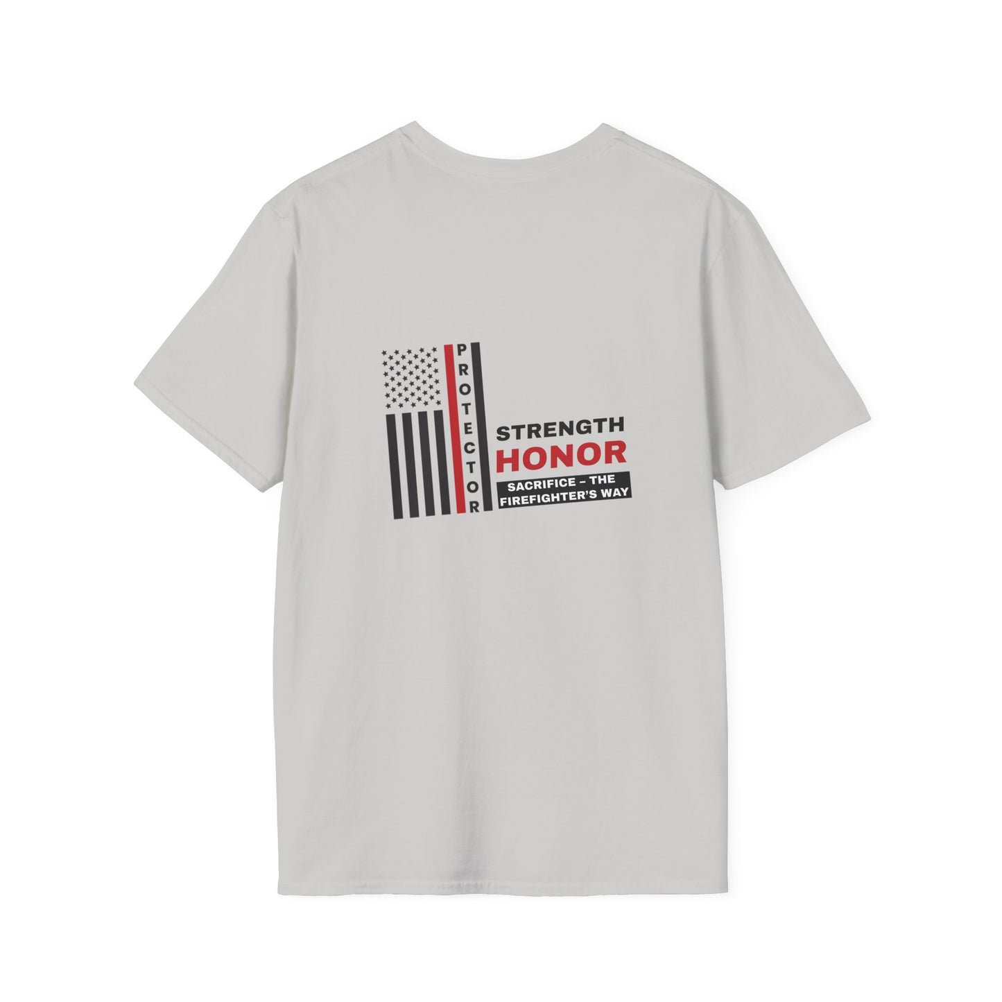 Firefighter Softstyle T-Shirt – Strength, honor, sacrifice – the firefighter’s way