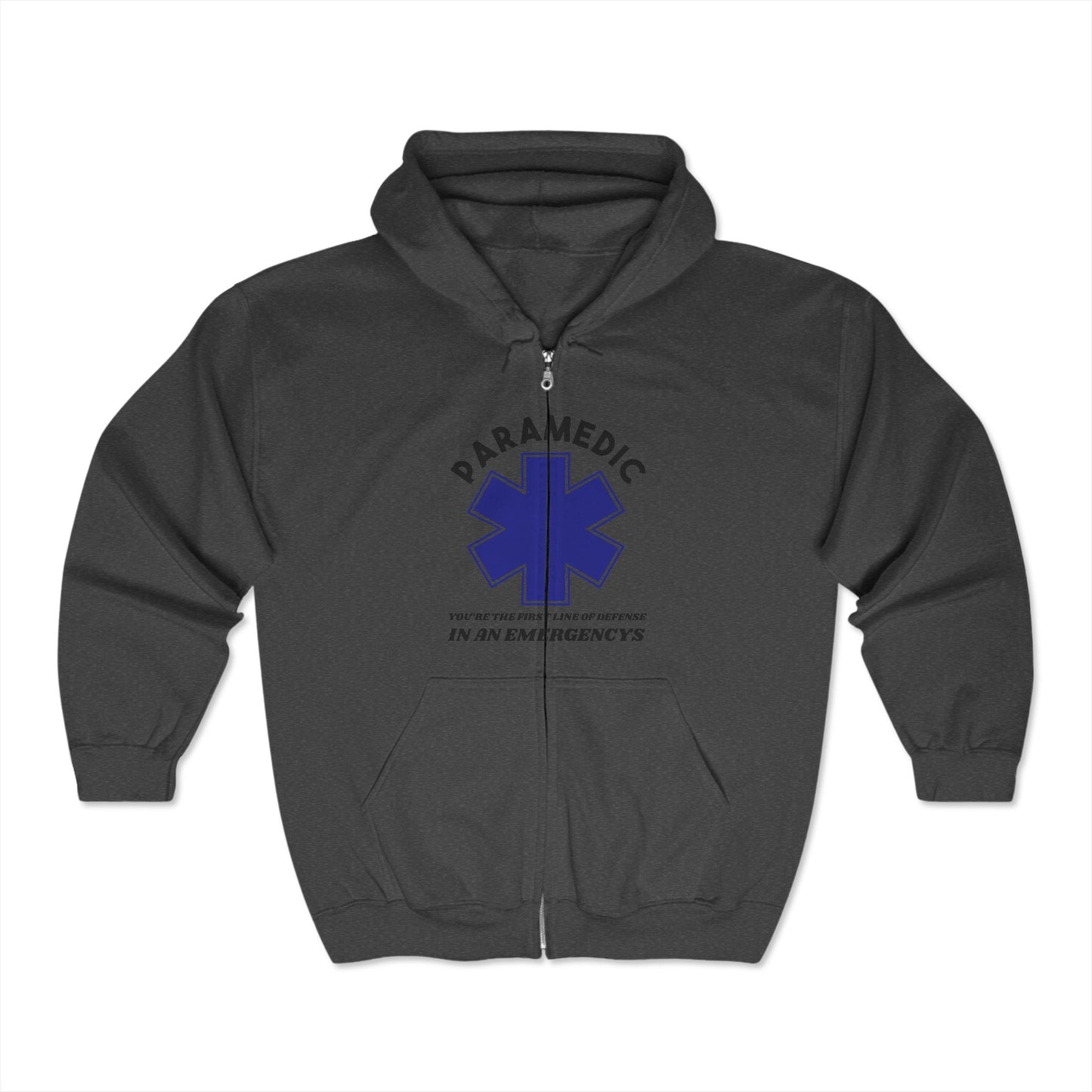 EMS Unisex Full Zip Hooded Sweatshirt – You’re the first line of defense in an emergency
