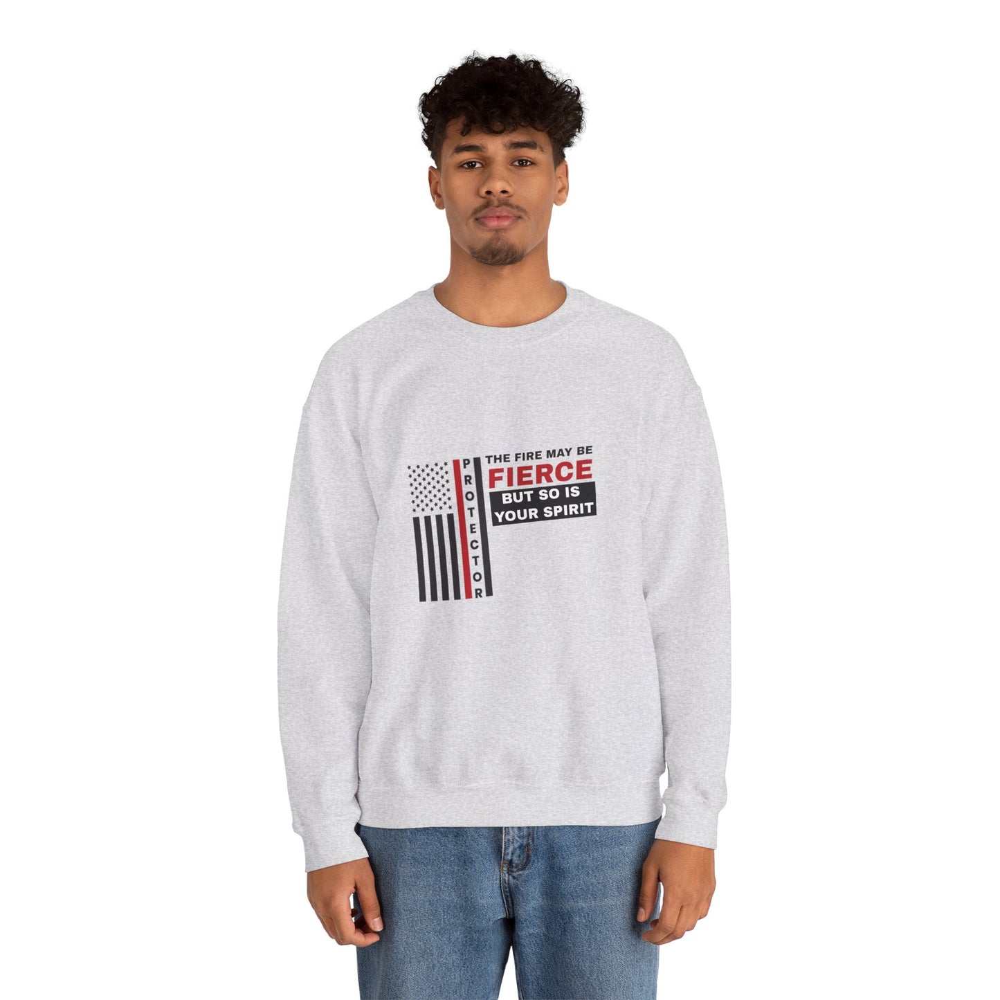 Firefighter Unisex Heavy Blend Crewneck Sweatshirt – Not all heroes wear capes—some wear turnout gear