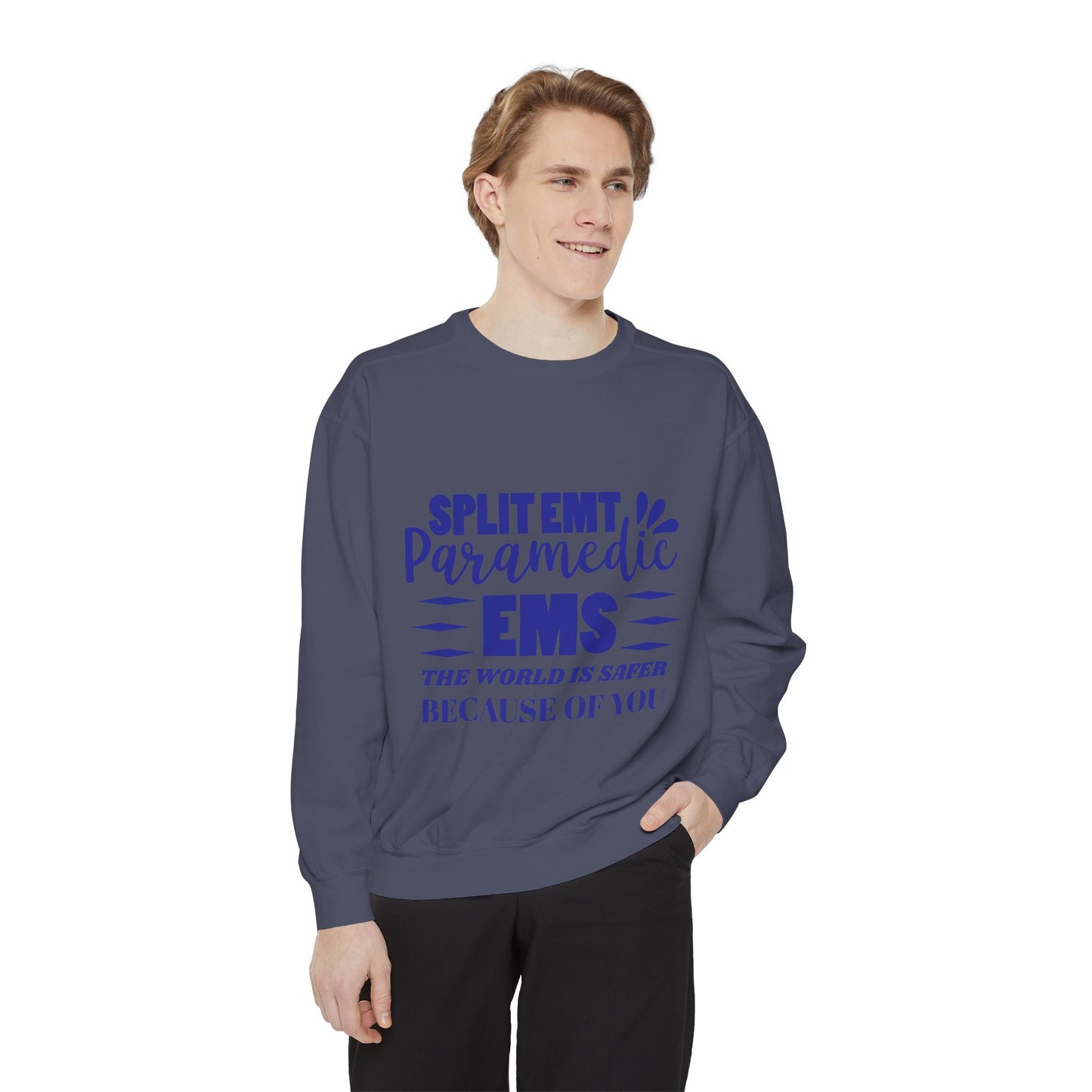EMS Unisex Garment-Dyed Sweatshirt –The world is safer because of you