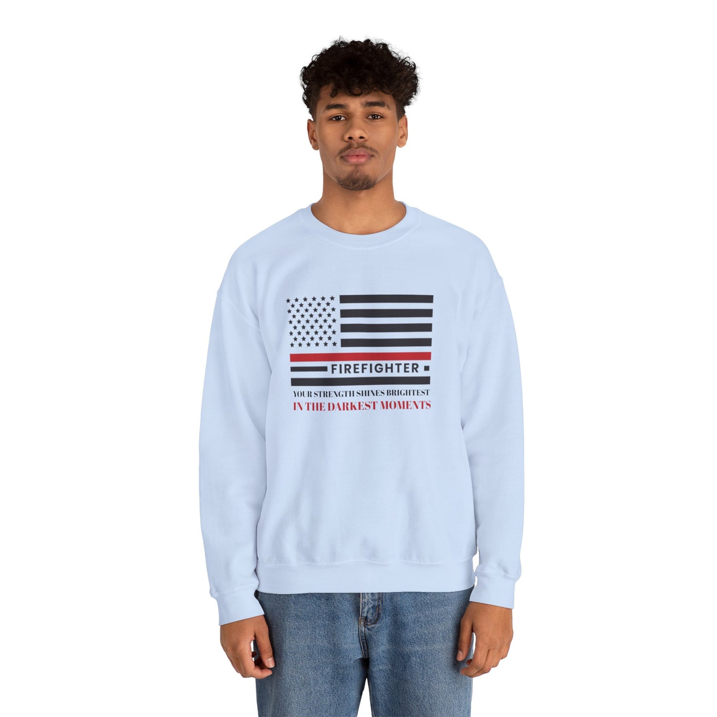 Firefighter Unisex Heavy Blend Crewneck Sweatshirt – Your strength shines brightest in the darkest moments