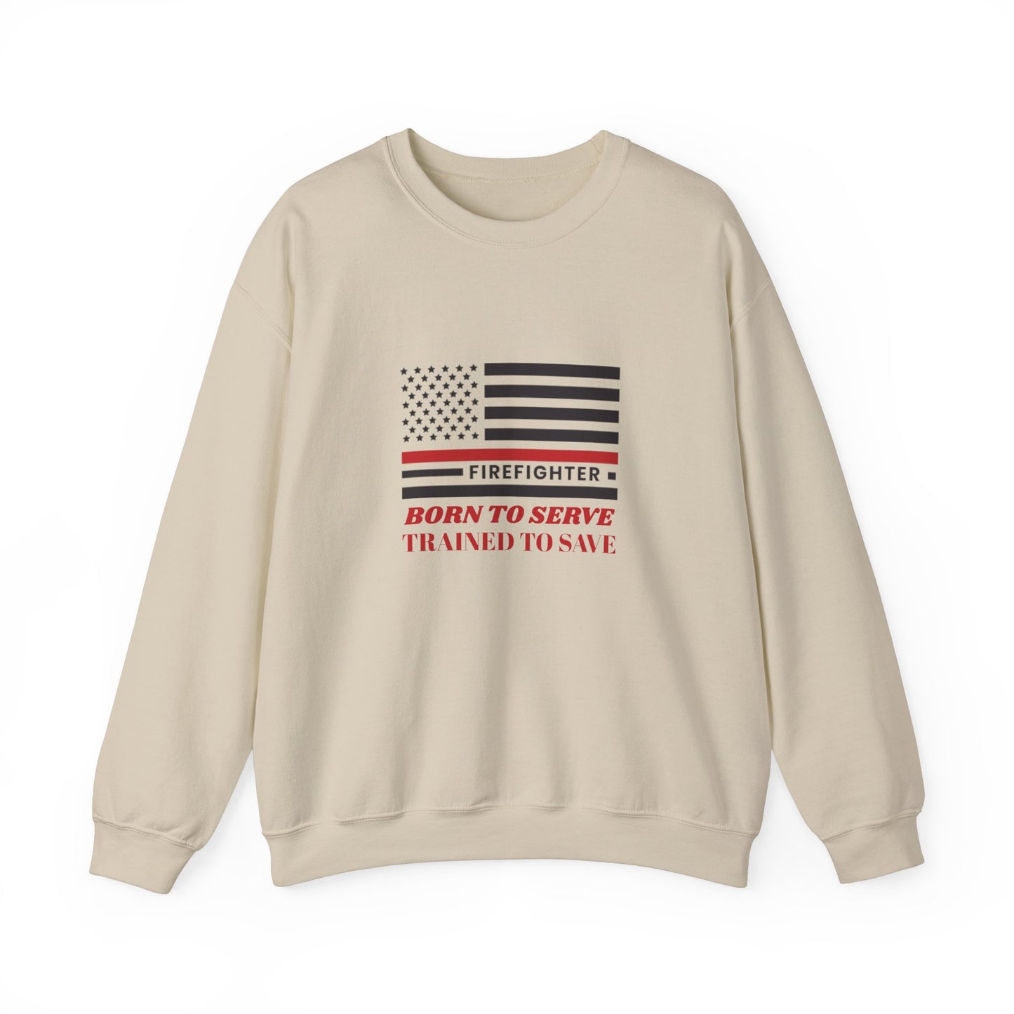 Firefighter Unisex Heavy Blend Crewneck Sweatshirt – Born to serve, trained to save