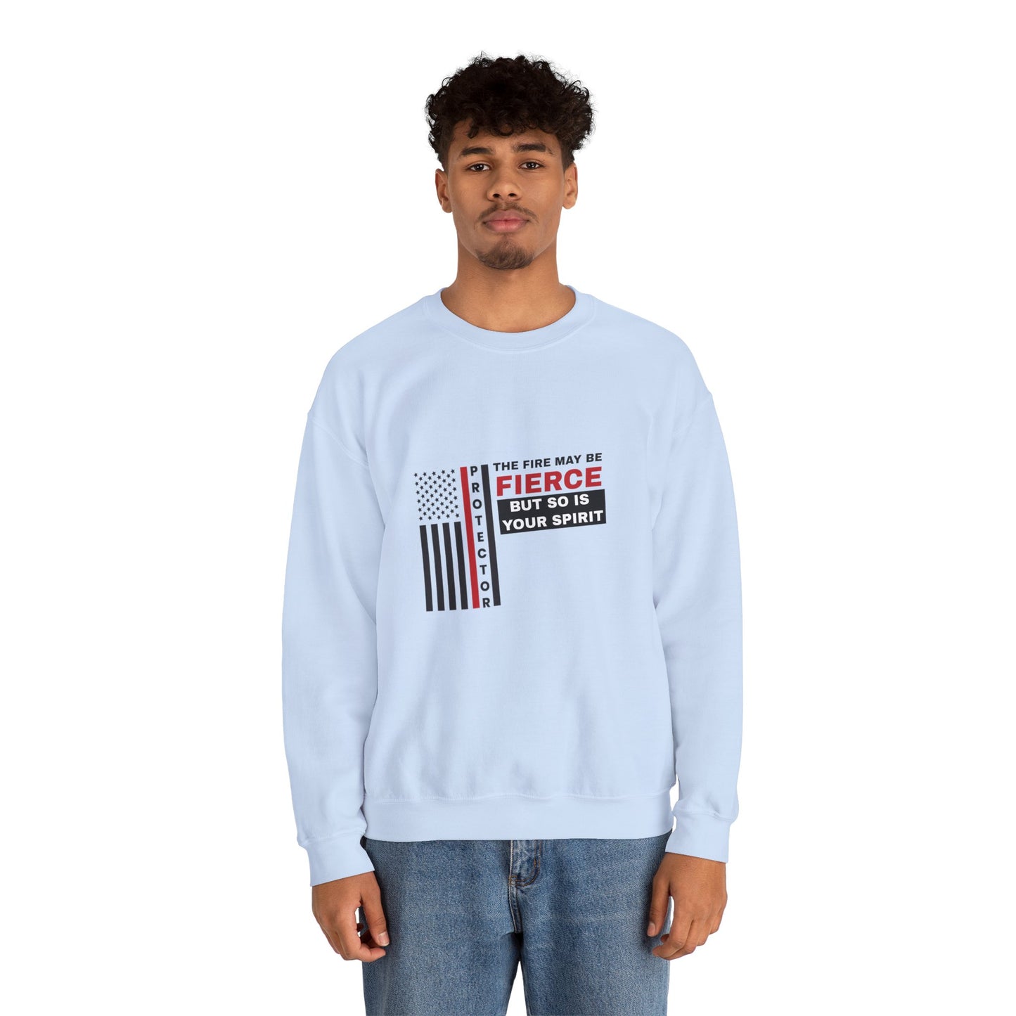 Firefighter Unisex Heavy Blend Crewneck Sweatshirt – Not all heroes wear capes—some wear turnout gear