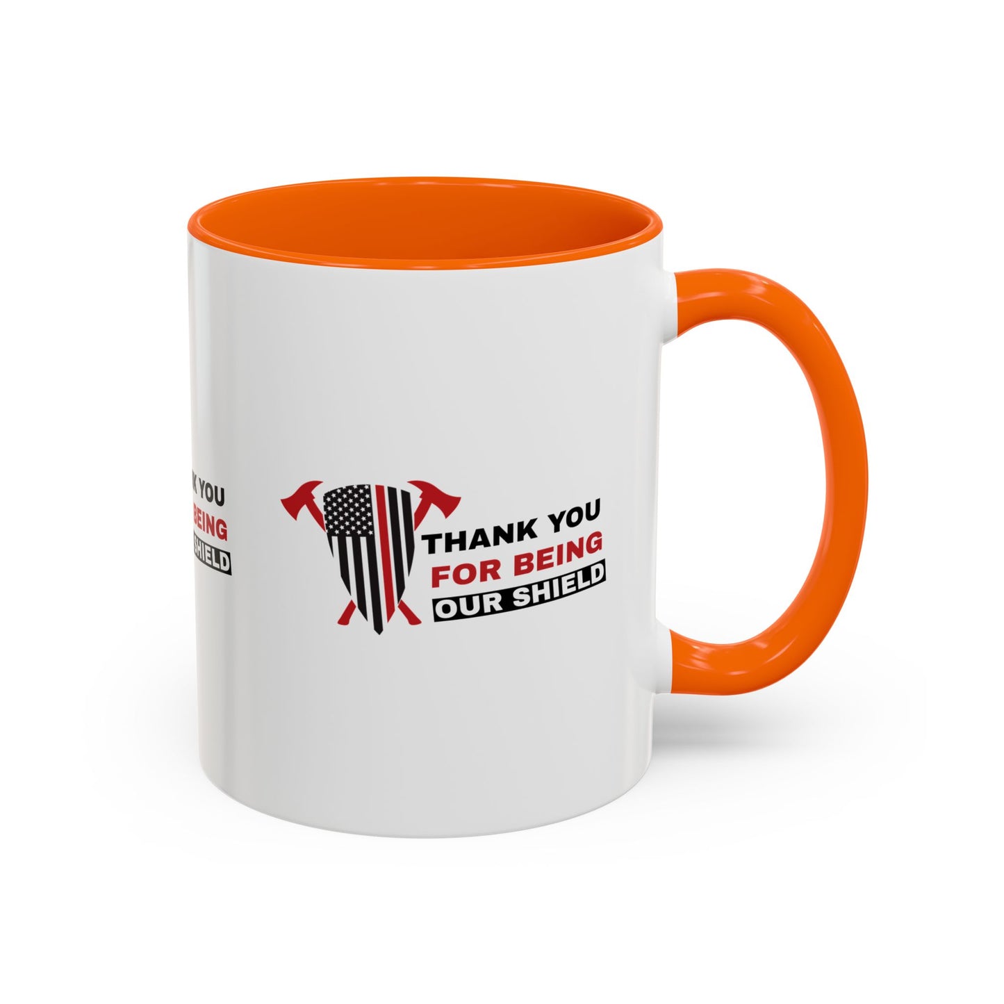 Firefighter Accent Coffee Mug – Thank you for being our shield