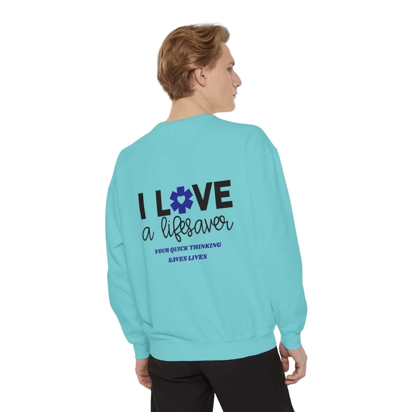 EMS Unisex Garment-Dyed Sweatshirt –Your quick thinking saves lives