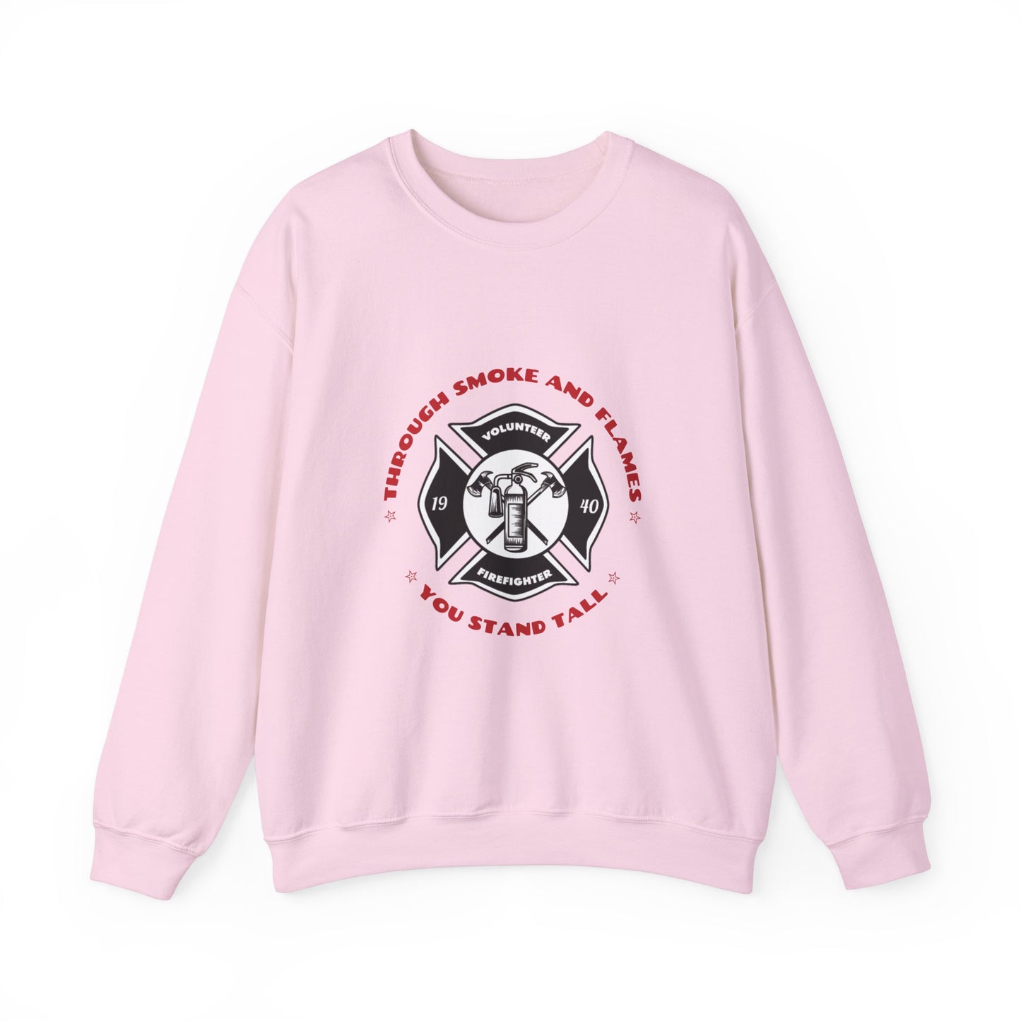 Firefighter Unisex Heavy Blend Crewneck Sweatshirt – Through smoke and flames, you stand tall