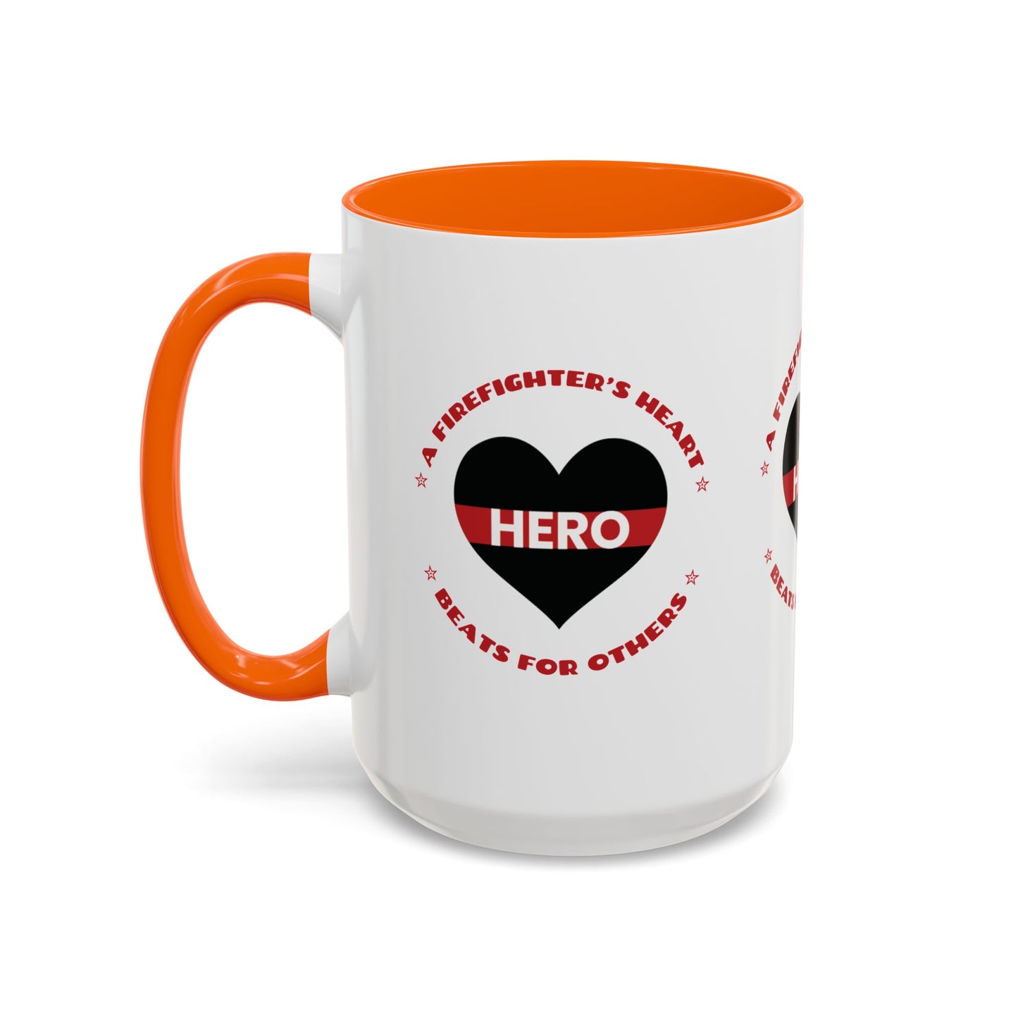 Firefighter Accent Coffee Mug – A firefighter’s heart beats for others
