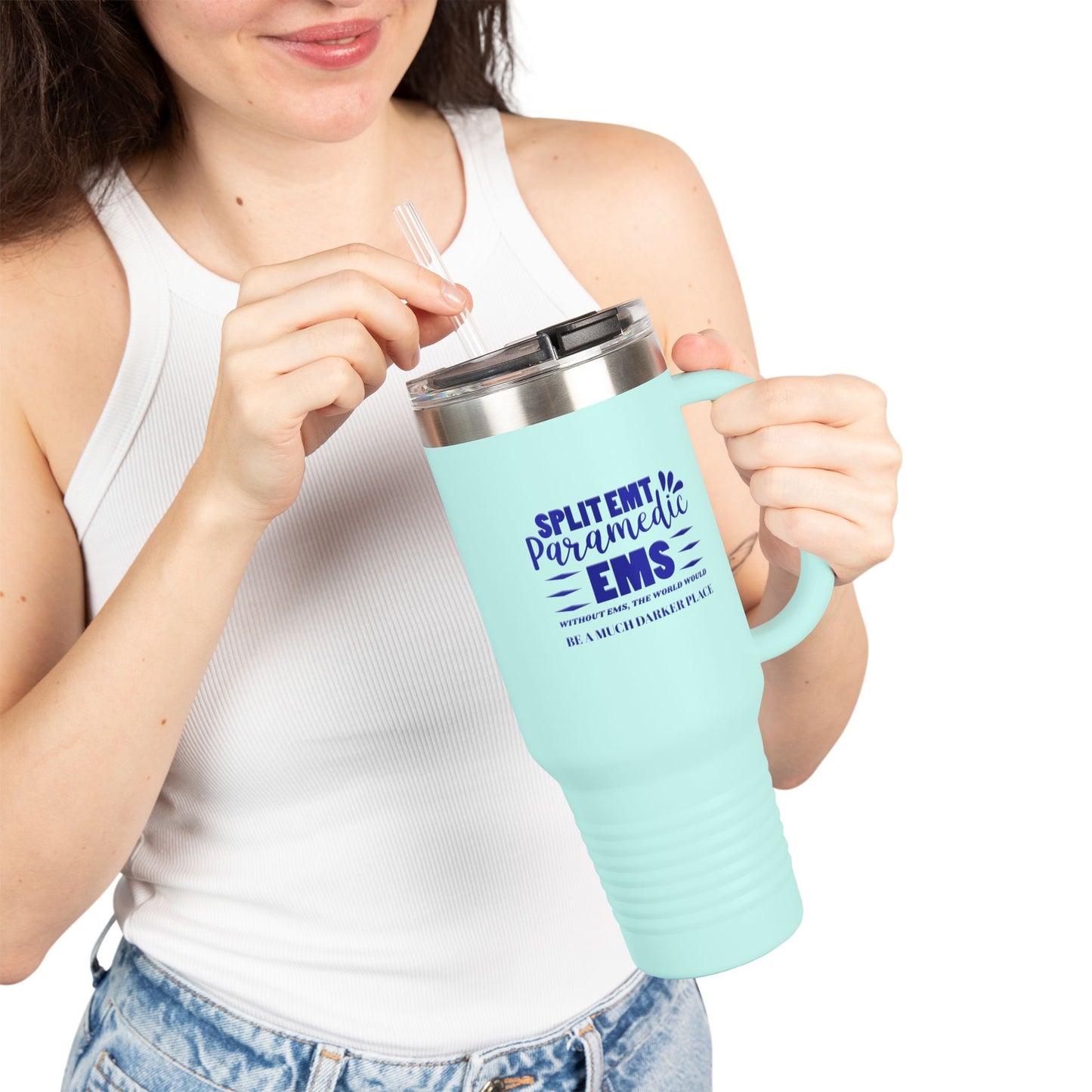 EMS Insulated Travel Mug, 40oz - Without EMS, the world would be a much darker place