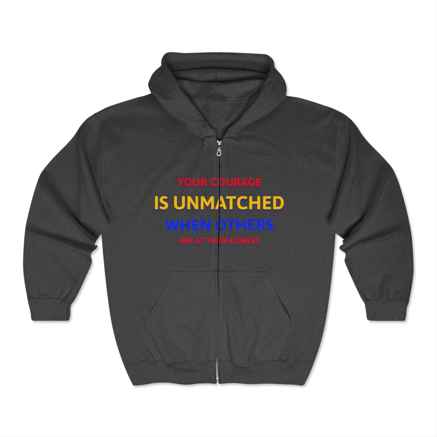 EMS Unisex Full Zip Hooded Sweatshirt – Your courage is unmatched when others are at their lowest