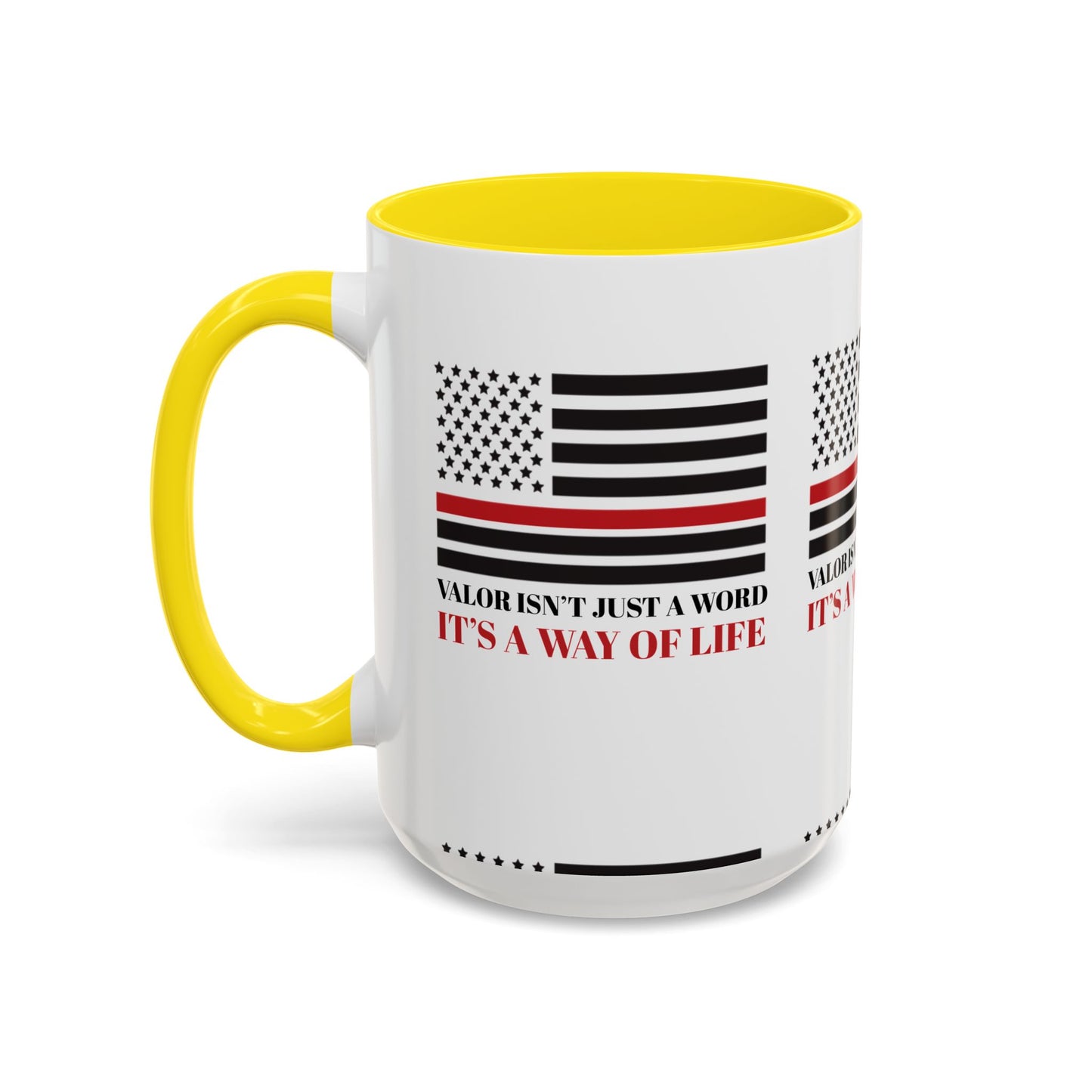Firefighter Accent Coffee Mug – Valor isn’t just a word—it’s a way of life