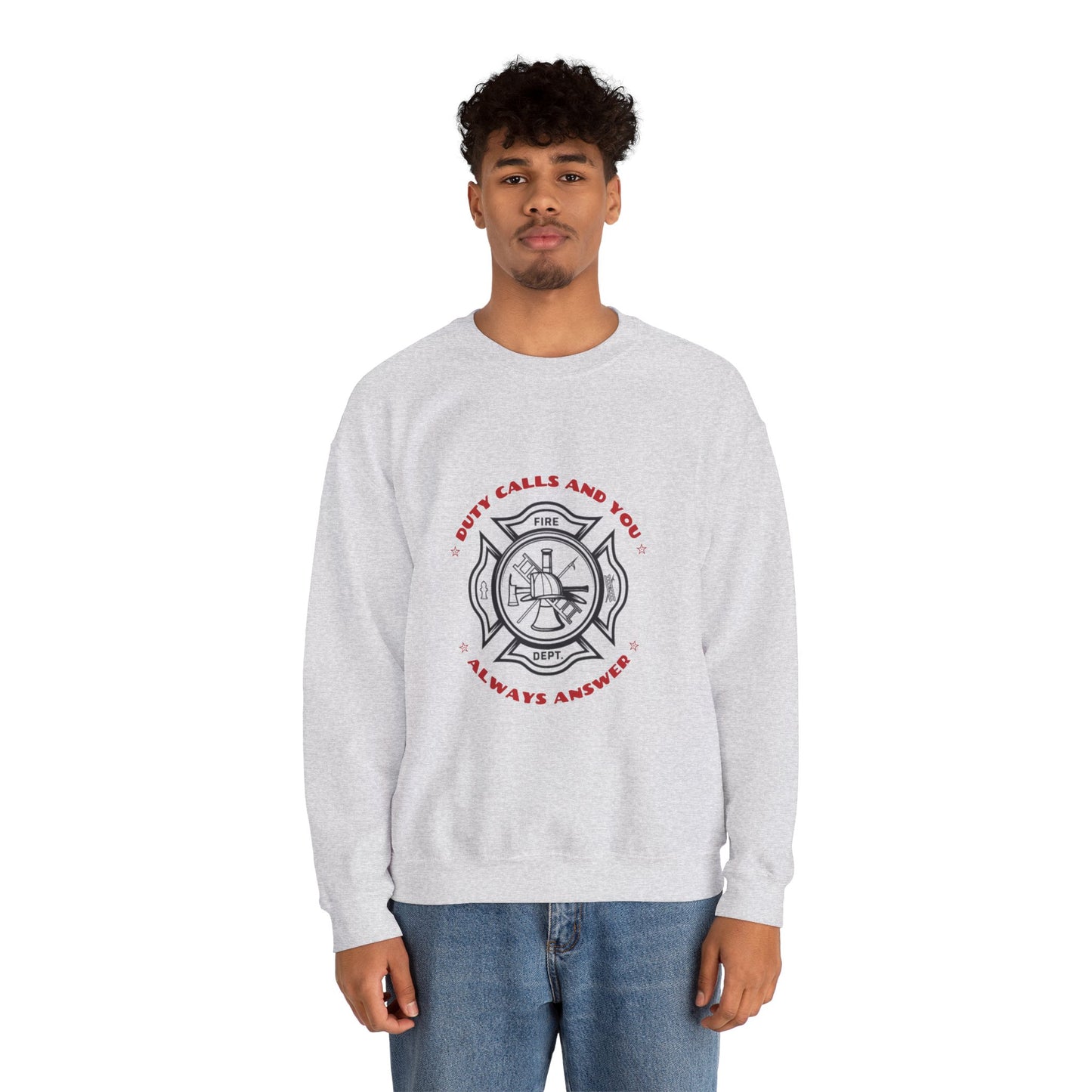 Firefighter Unisex Heavy Blend Crewneck Sweatshirt – Duty calls, and you always answer