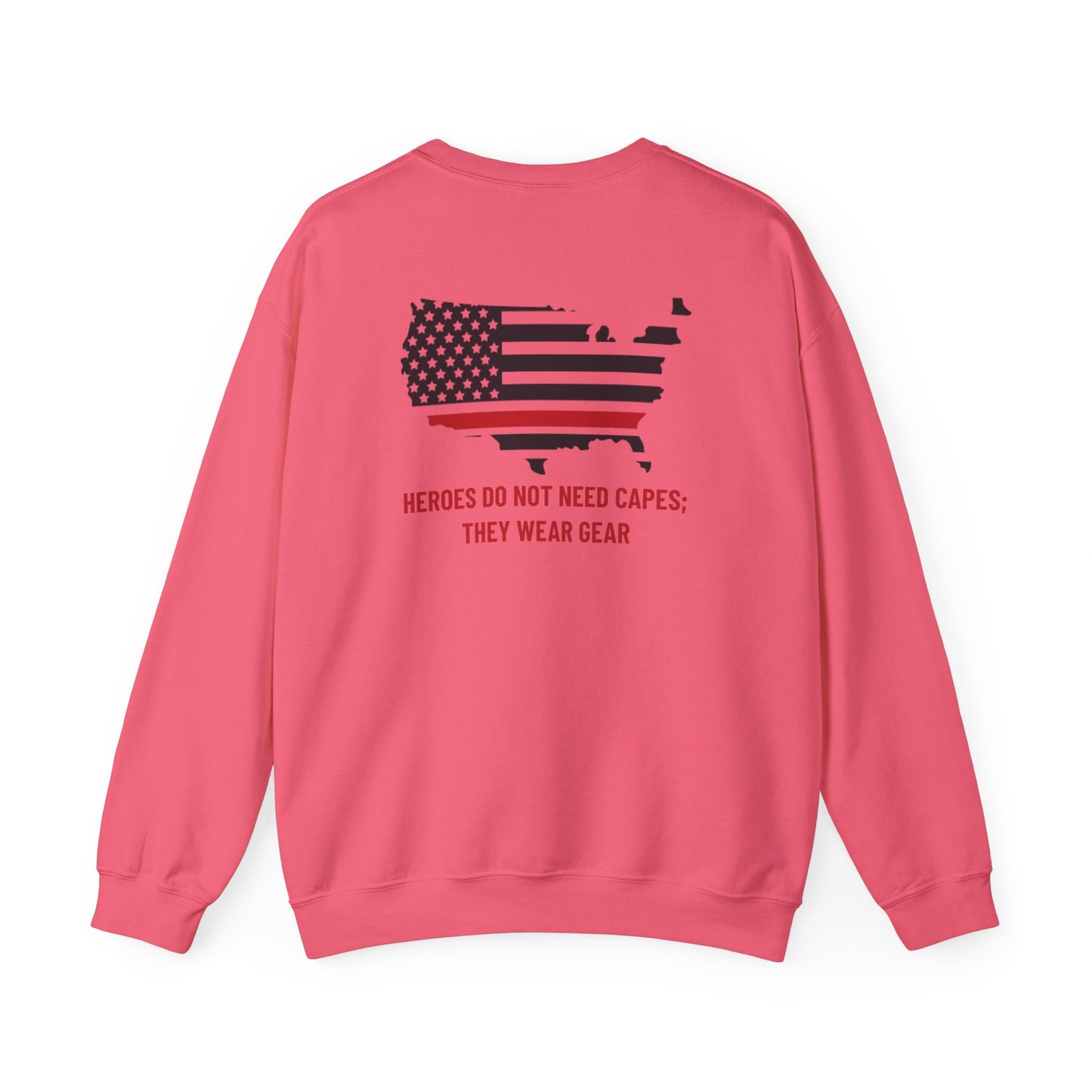 Firefighter Unisex Heavy Blend Crewneck Sweatshirt – Heroes do not need capes; they wear gear