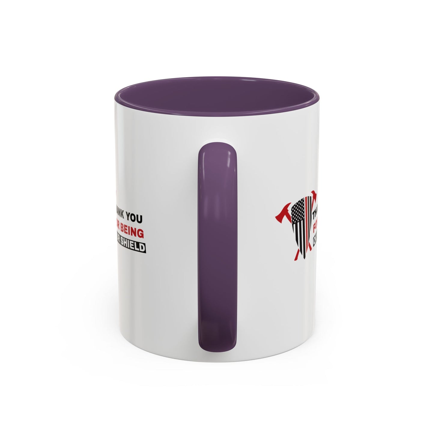 Firefighter Accent Coffee Mug – Thank you for being our shield