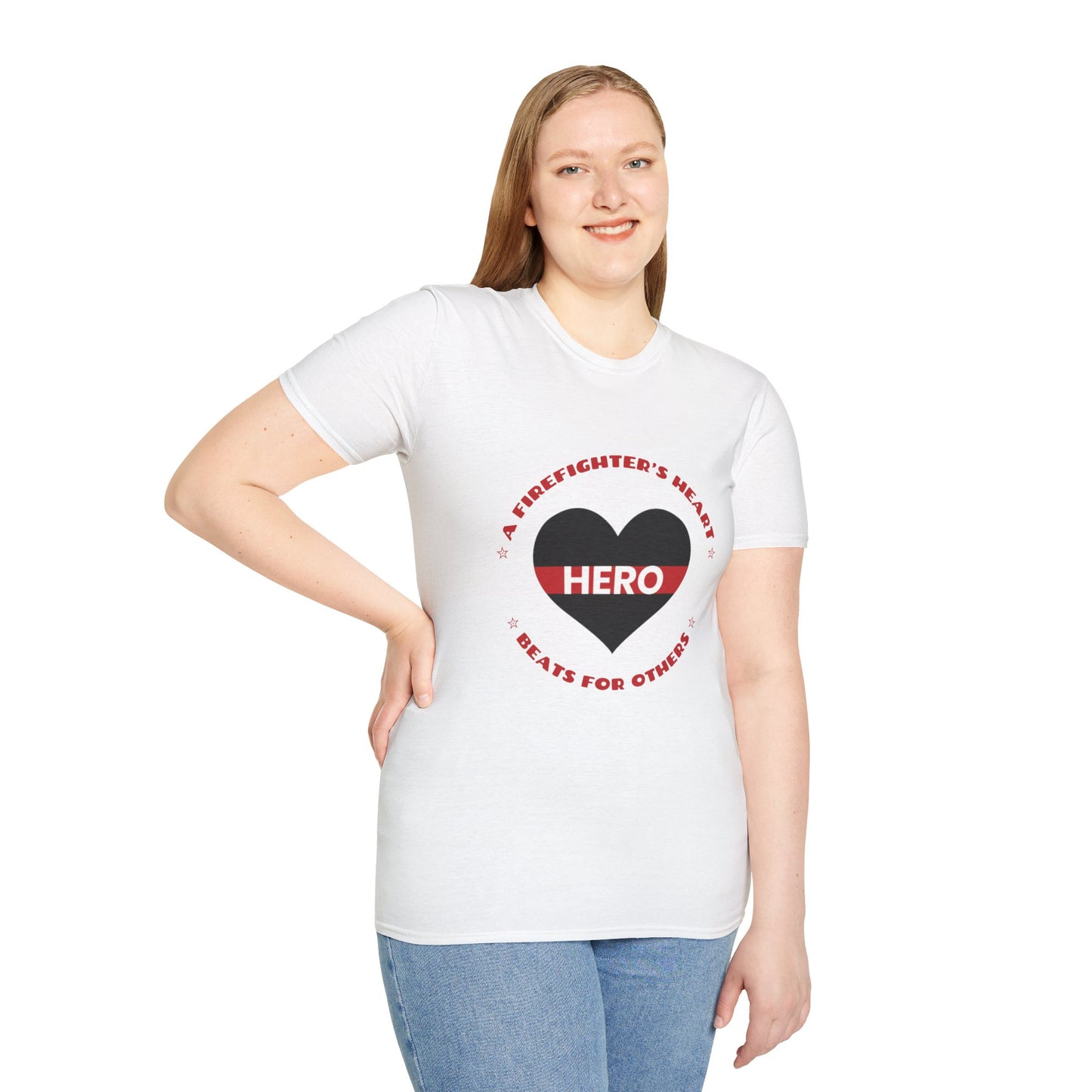 Firefighter Softstyle T-Shirt – A firefighter’s heart beats for others