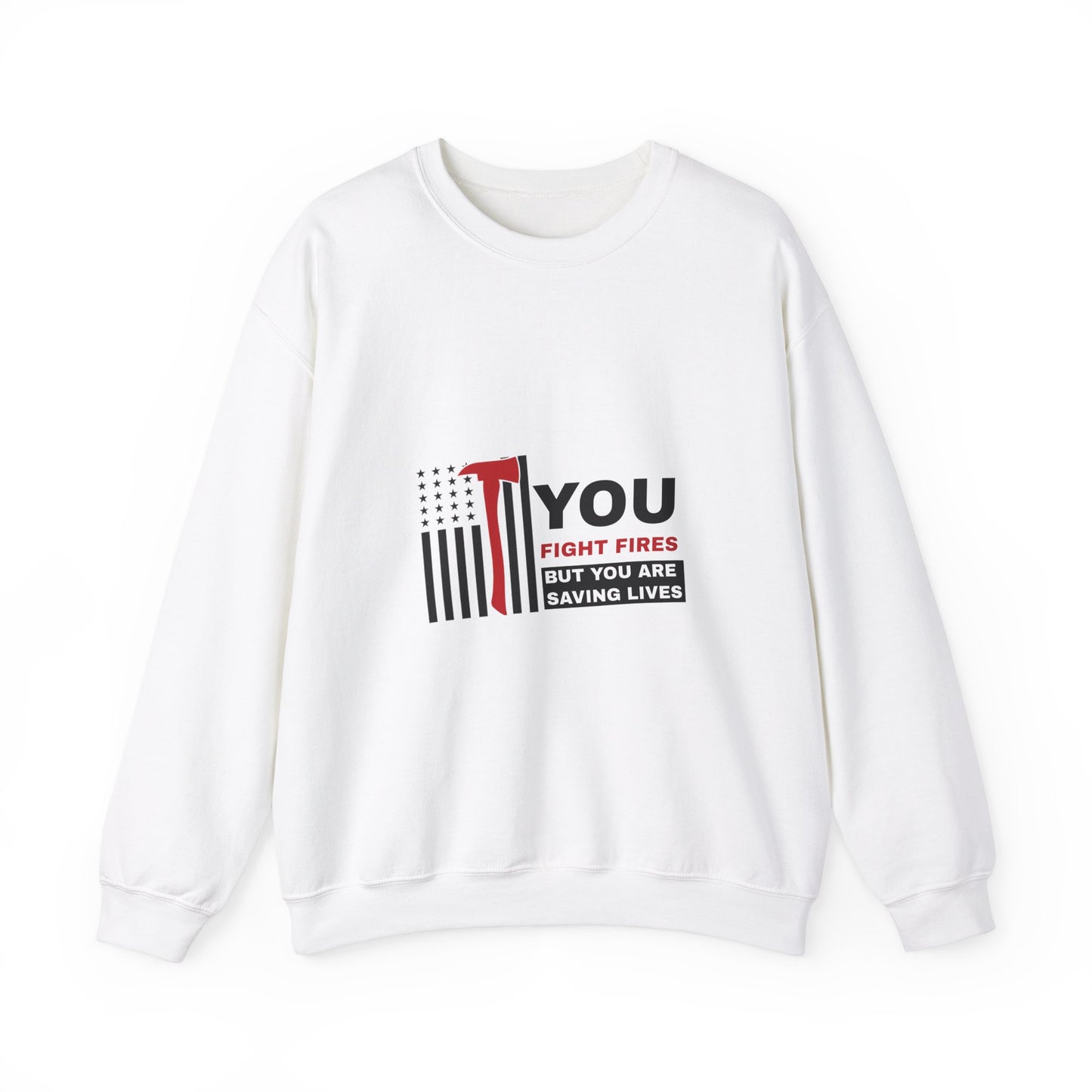 Firefighter Unisex Heavy Blend Crewneck Sweatshirt – You fight fires, but you are saving lives