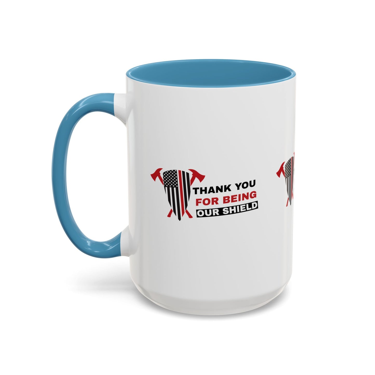 Firefighter Accent Coffee Mug – Thank you for being our shield