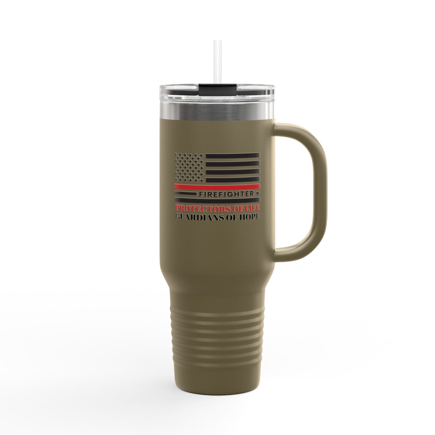 Firefighter Insulated Travel Mug, 40oz – Firefighters: Protectors of life, guardians of hope