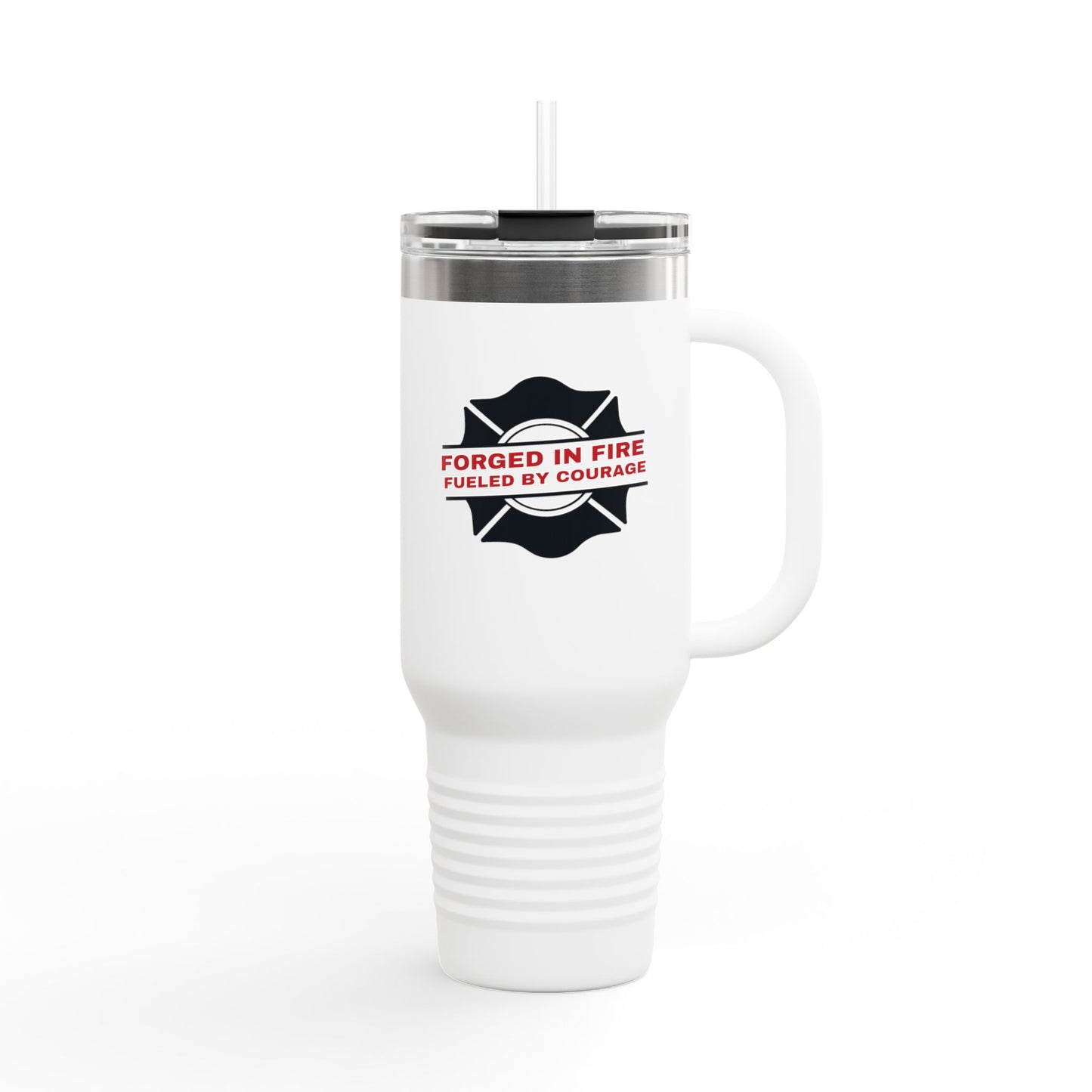 Firefighter Insulated Travel Mug, 40oz – Forged in fire, fueled by courage