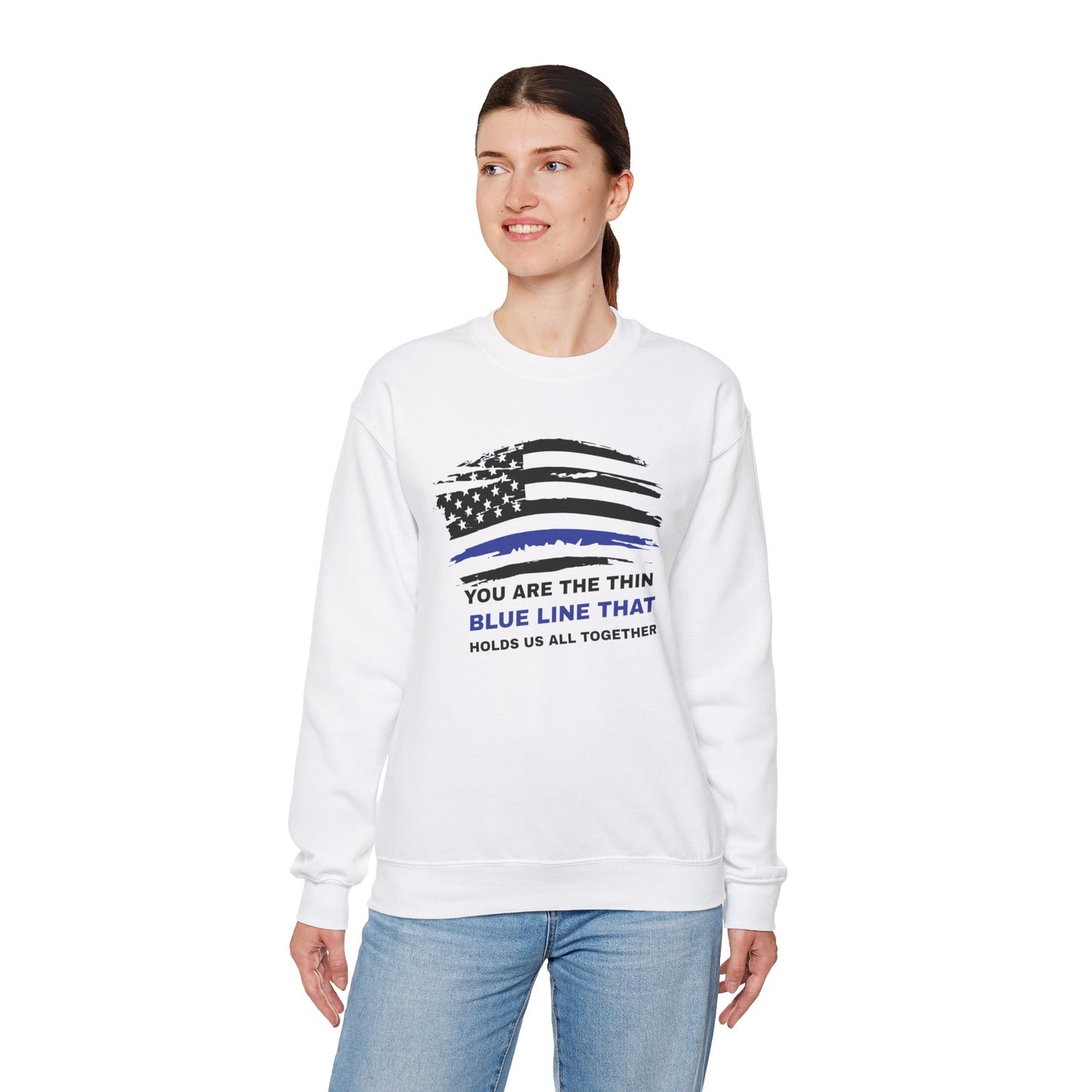 Police Unisex Heavy Blend Crewneck Sweatshirt – You are the thin blue line that holds us all together