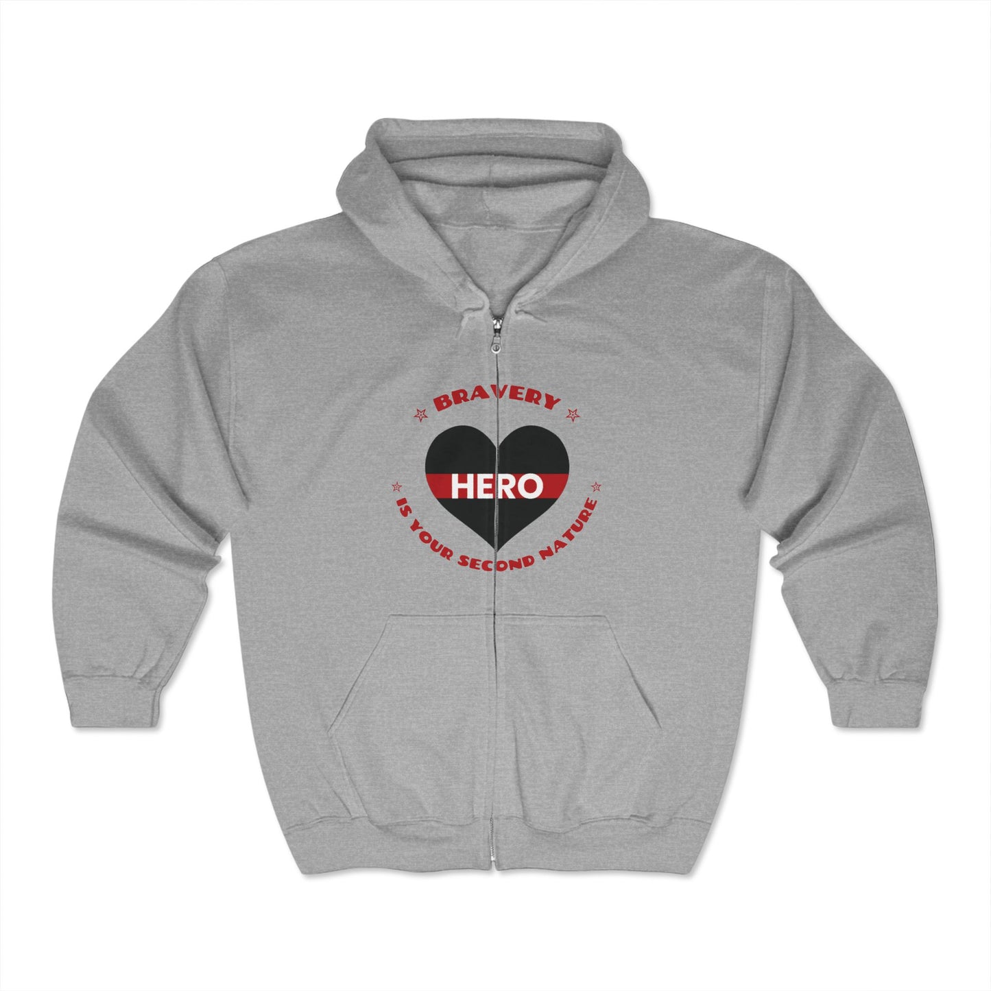 Firefighter Unisex Full Zip Hooded Sweatshirt – Bravery is your second nature