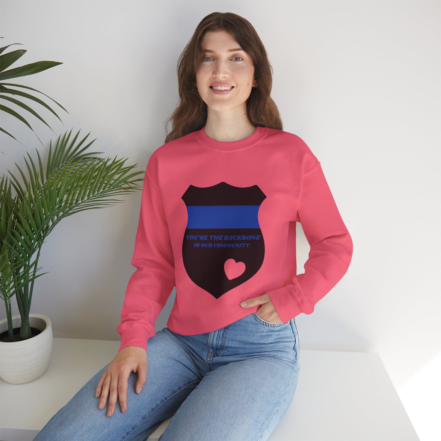 Police Unisex Heavy Blend Crewneck Sweatshirt – You’re the backbone of our community